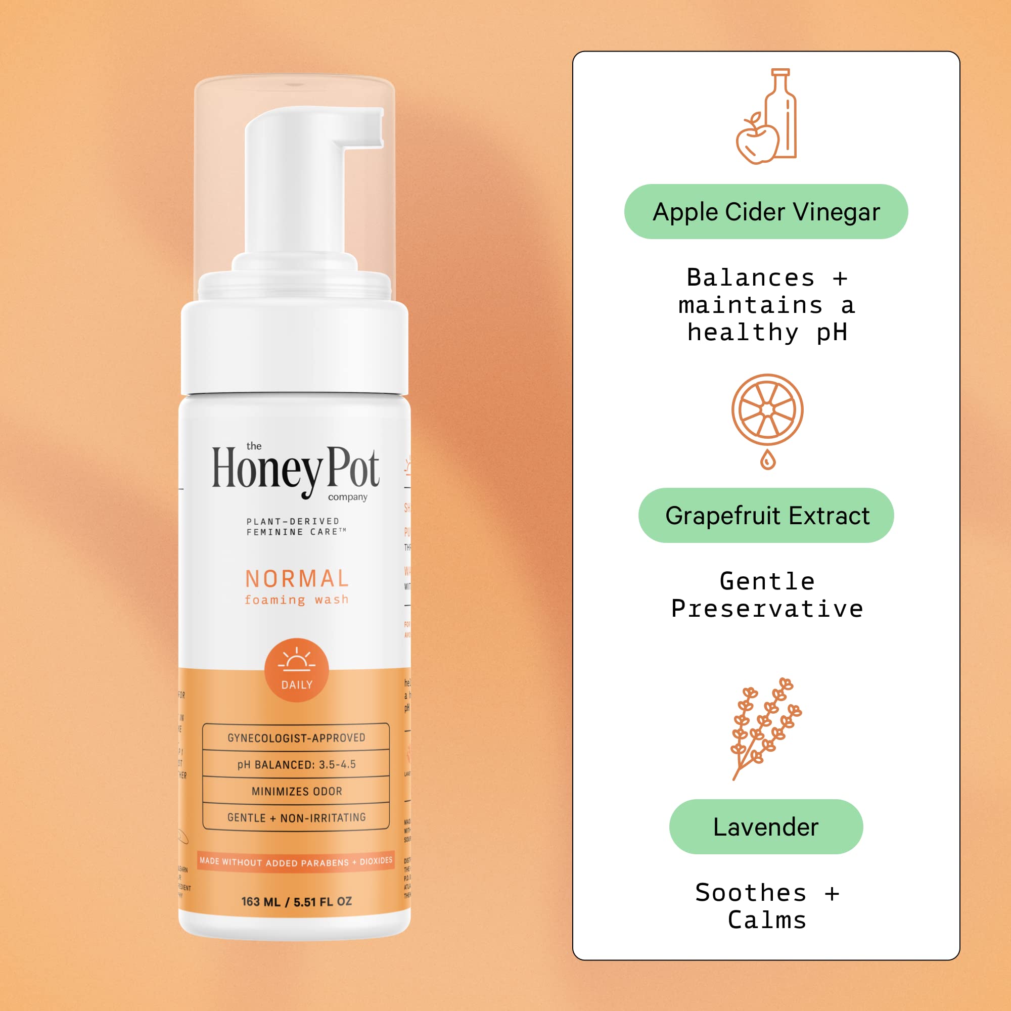 The Honey Pot - Feminine Wash & Feminine Wipe Bundle - Includes Unscented Ph Balance