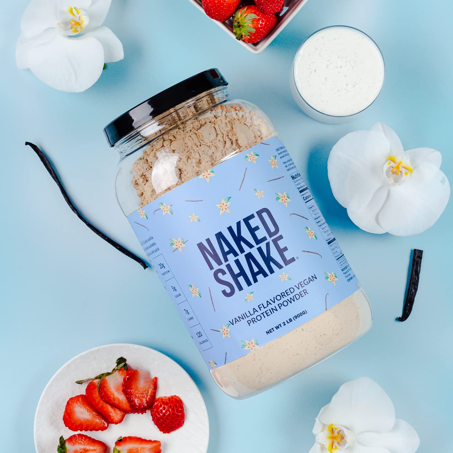 NAKED nutrition Naked Shake - Vanilla Protein Powder - Plant Based Protein Shake