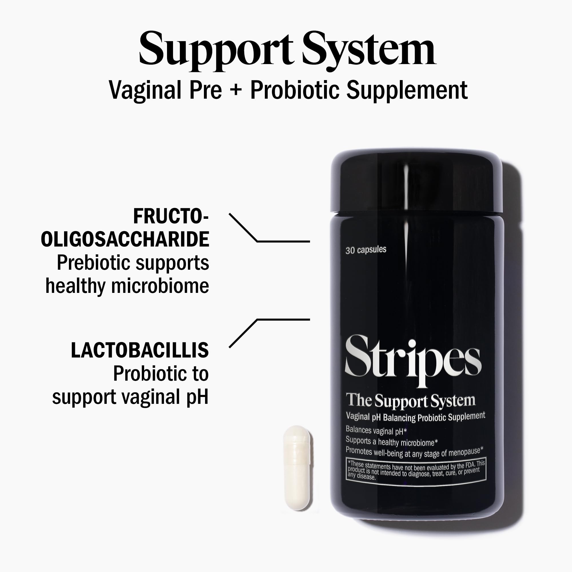 STRIPES by Naomi Watts - The Support System - Daily Vaginal Pre + Probiotic Maintains a Healthy pH