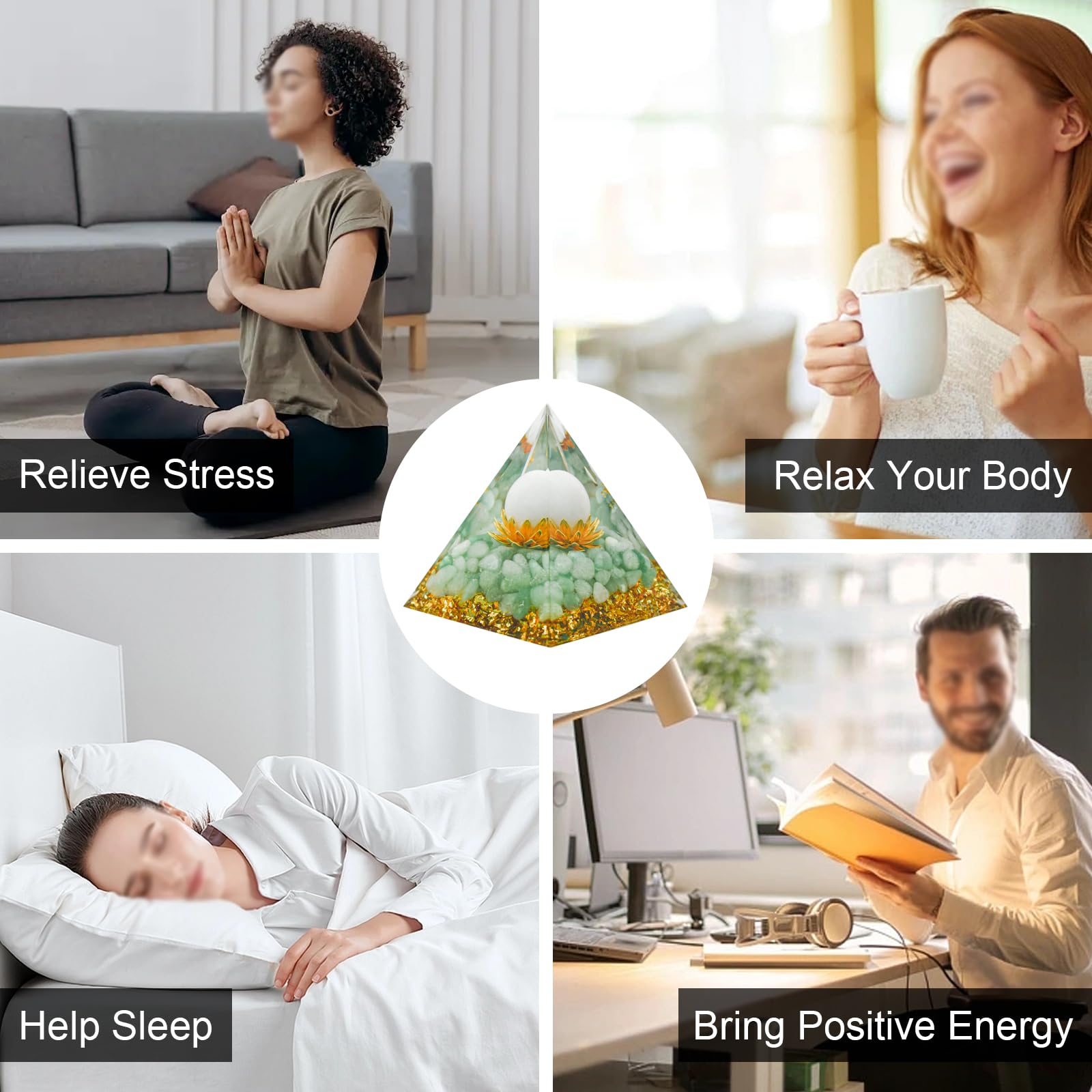 MrMrKura Orgone Pyramids Orgone Energy Pyramid Flower of Life Crystals Organite Obsidian