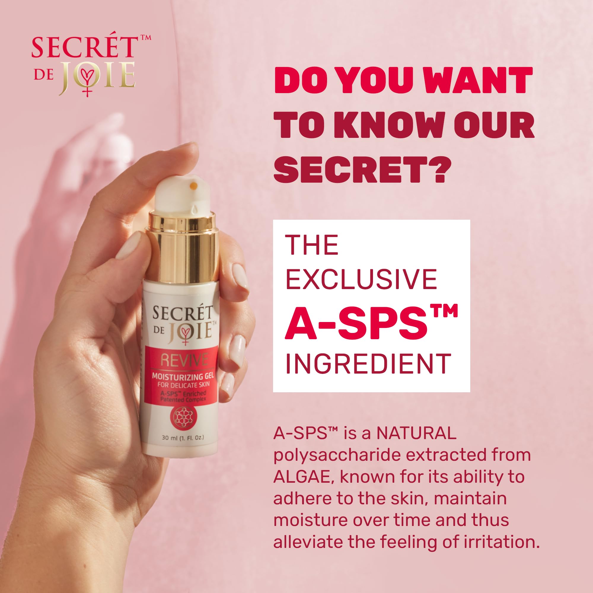 SECRET DE JOIE REVIVE Vaginal Moisturizer for Women - Long-Lasting Dryness & Discomfort Relief