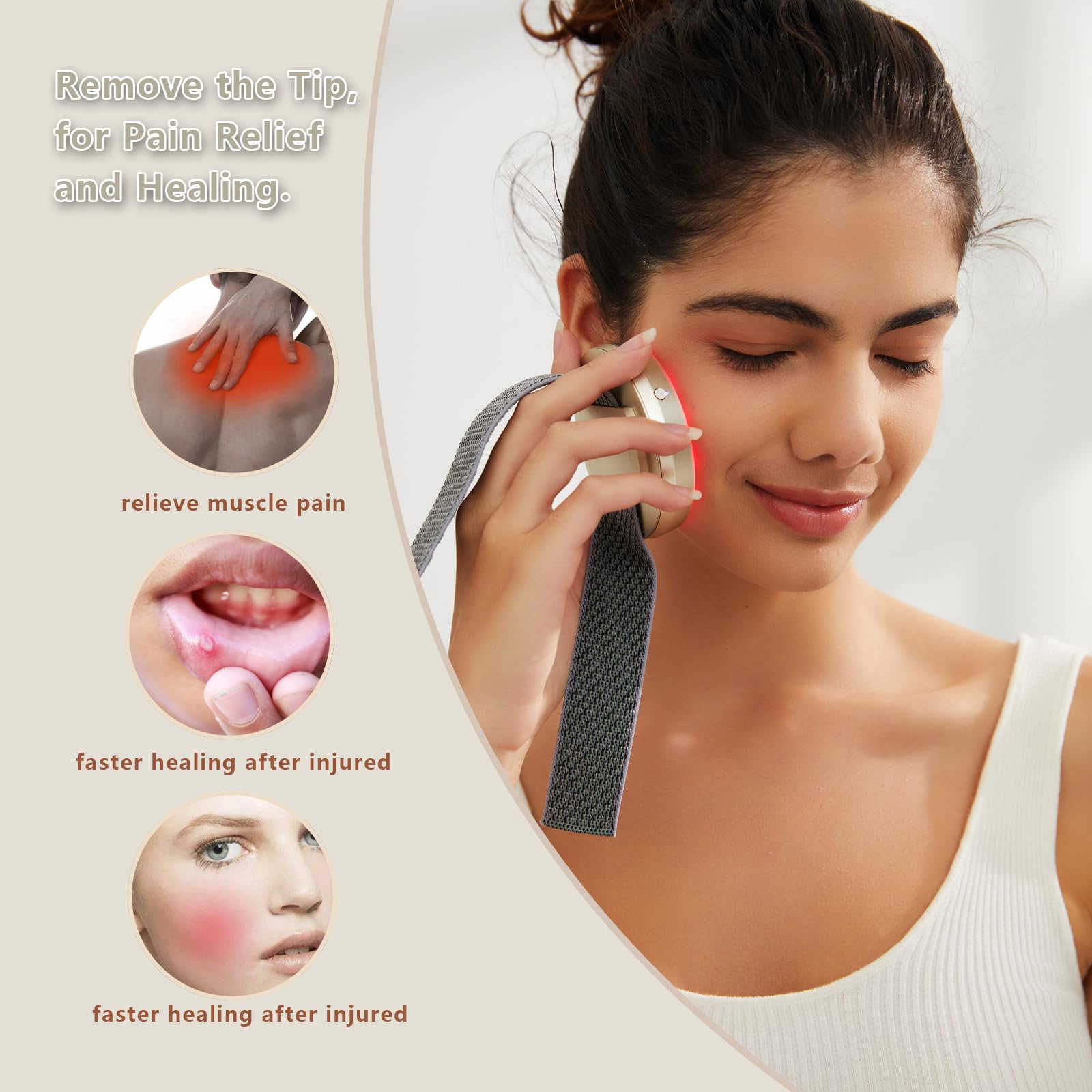 Red Light Therapy Device, Wearable Light Therapy Lamp for Pain Relief for Knee Muscle Feet Hands