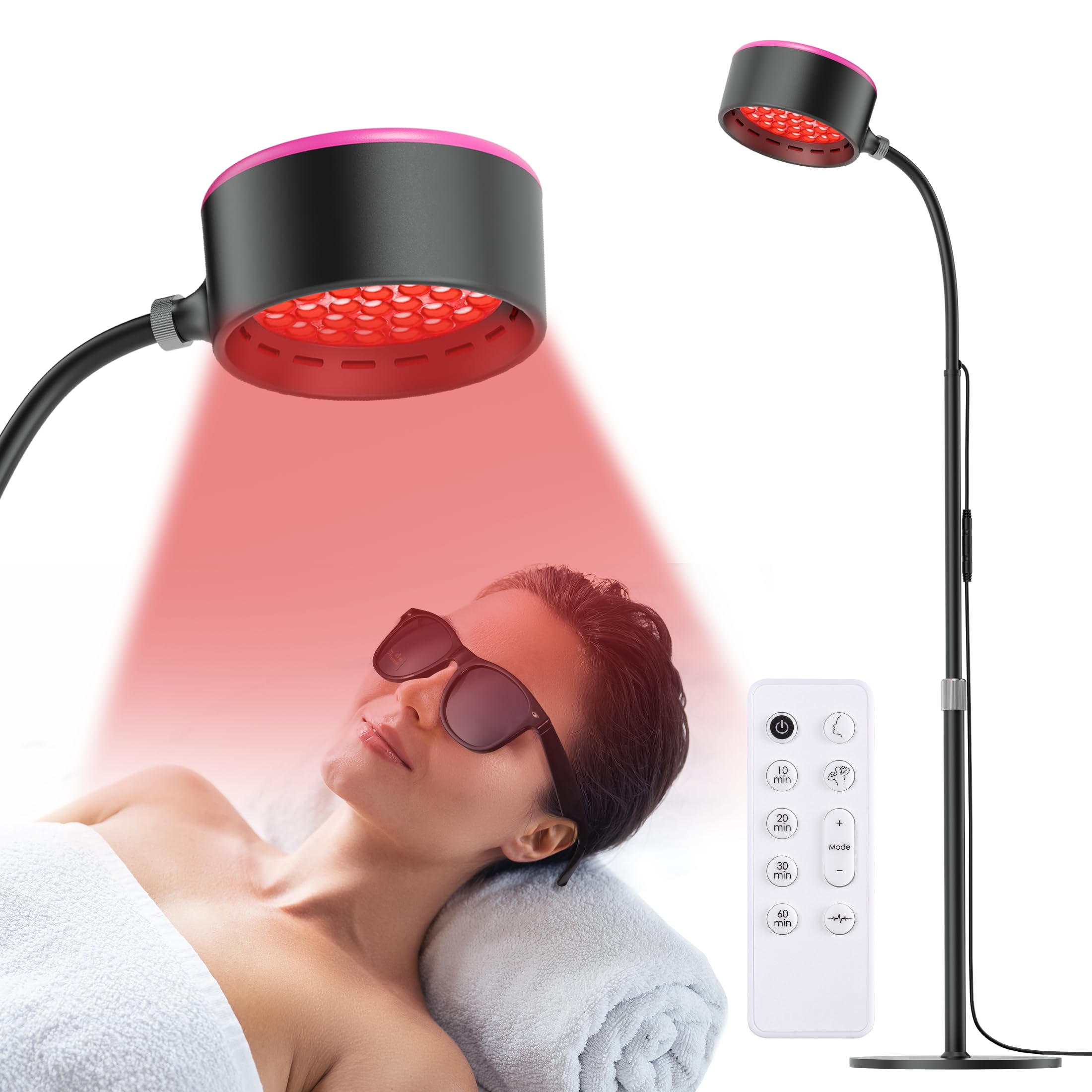 Caromolly Red Light Device Lamp, 660nm Red Light and 850nm Near-Infrared Light Combo