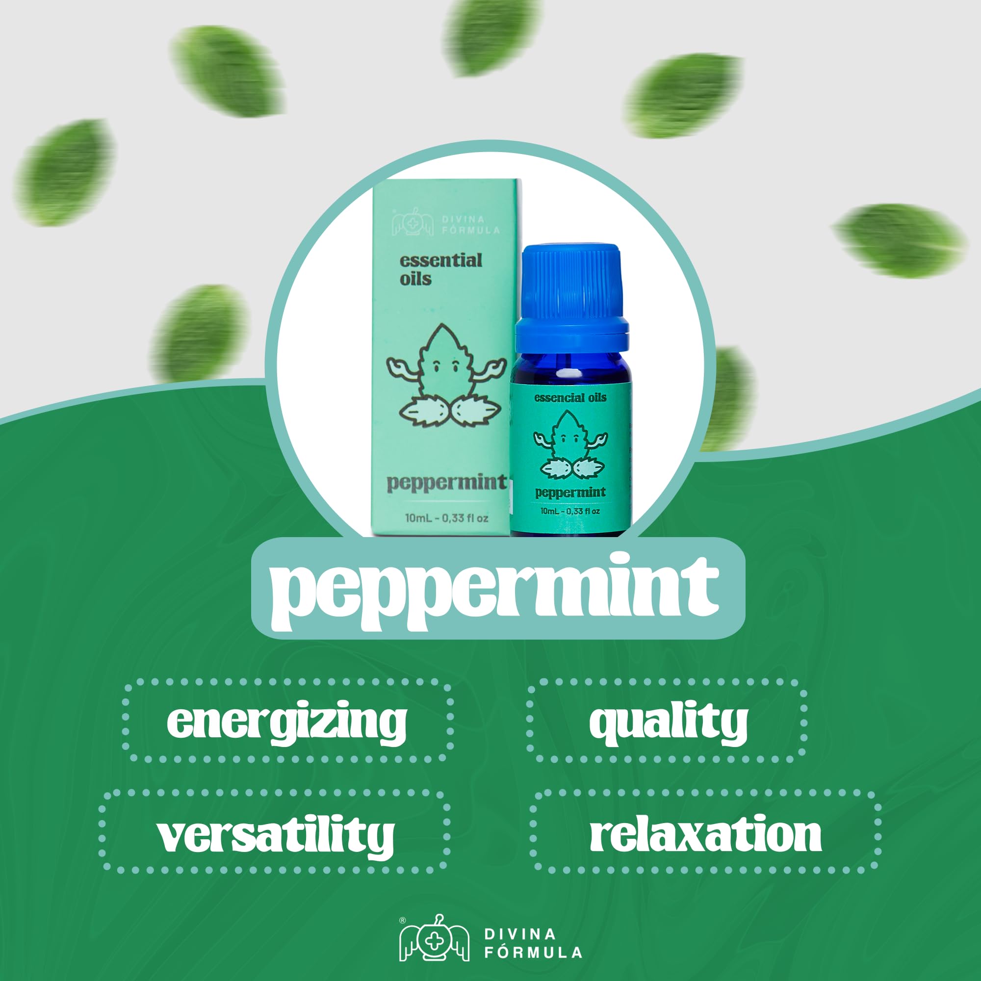 Divina Fórmula - 100% Pure Peppermint Essential Oil - Aromatherapy Oils, Essential Oils - Oil for Massage