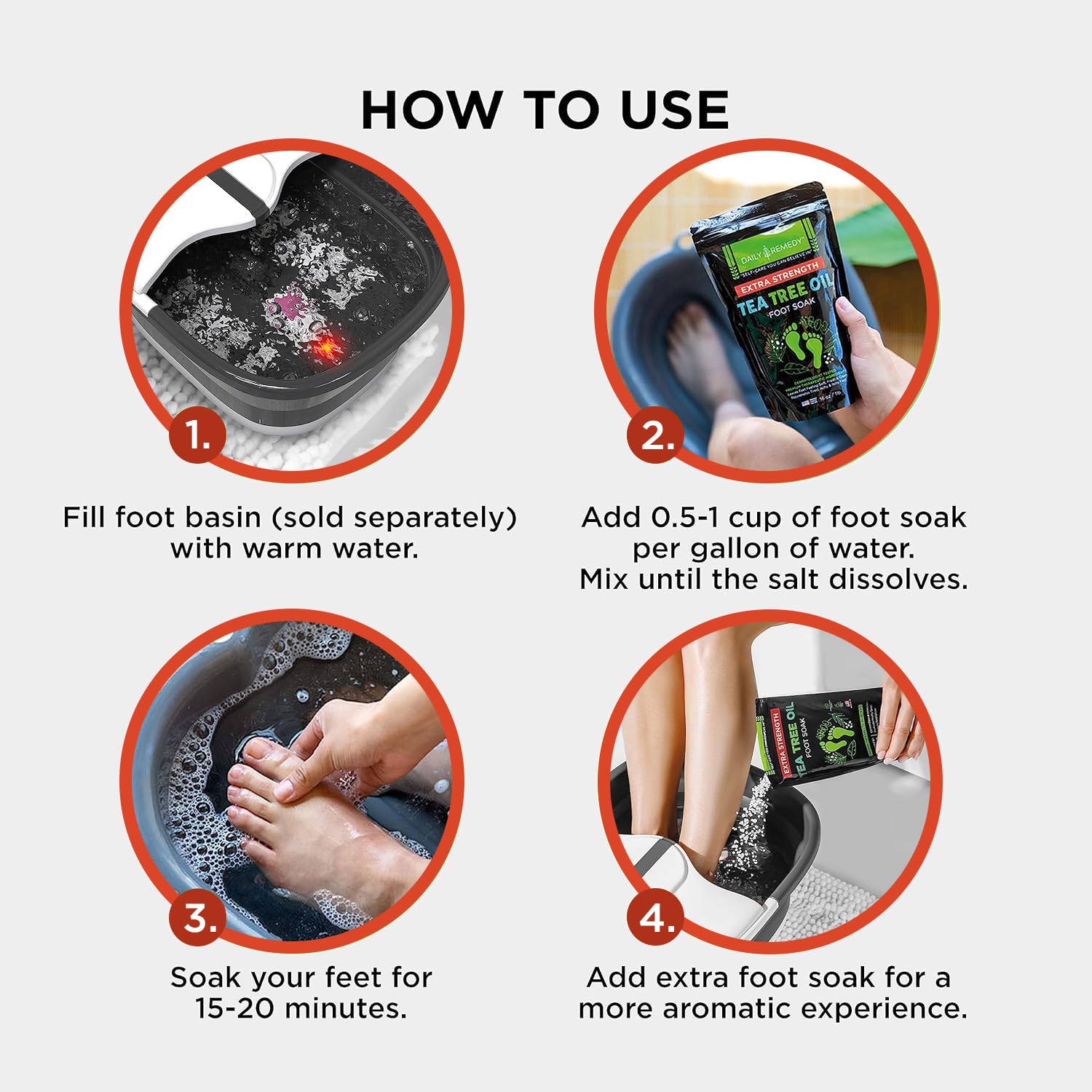 Muscle Relief Foot Soak with Epsom Salt, Made in USA, Soothe Foot Aches, Muscle Pain