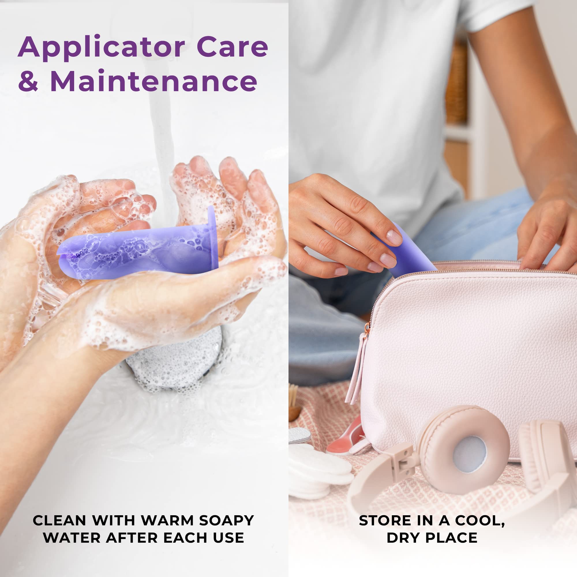 Ecoblossom Menstrual Cup Applicator Tool - Comfortable & Easy Insertion - Compatible