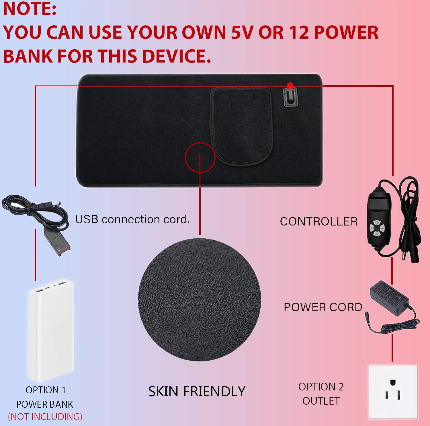 Naviocean Red Light Therapy Belt Device for Body Pain Waist, Infrared Wearable Pad Deep Therapy Wrap