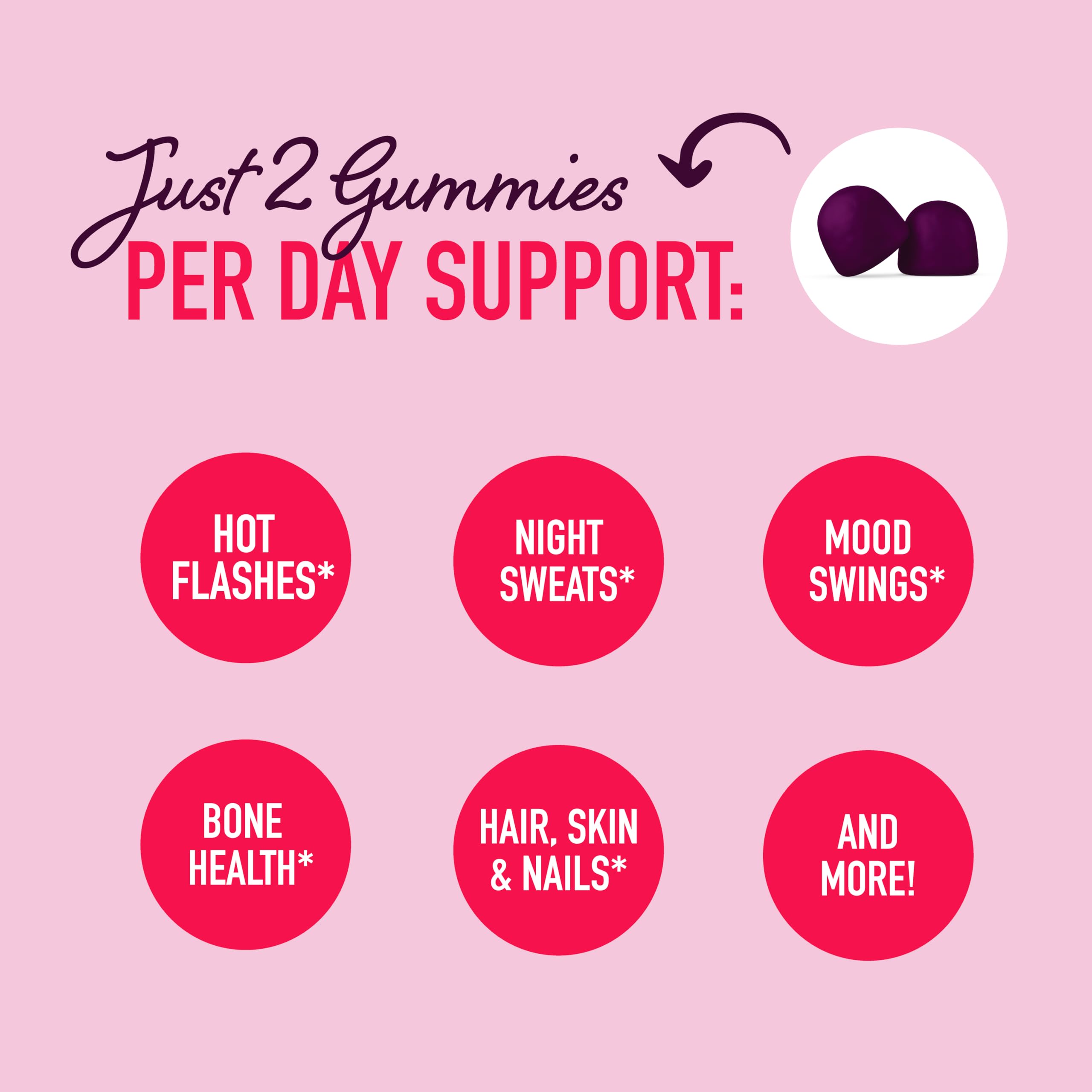 Menopause Support Gummies | Hormone Balance Relief for Hot Flashes, Night Sweats, Mood Swings