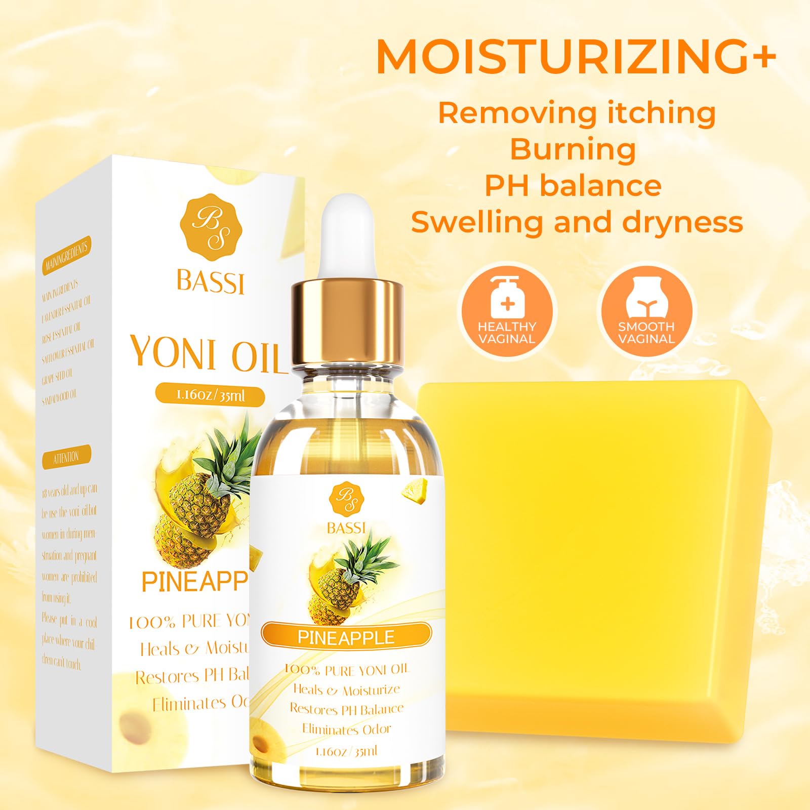 Feminine Wash & Yoni Oil & Yoni Soap Set for Women, Yoni Wash for Vaginal Ph Balance Remove Odor