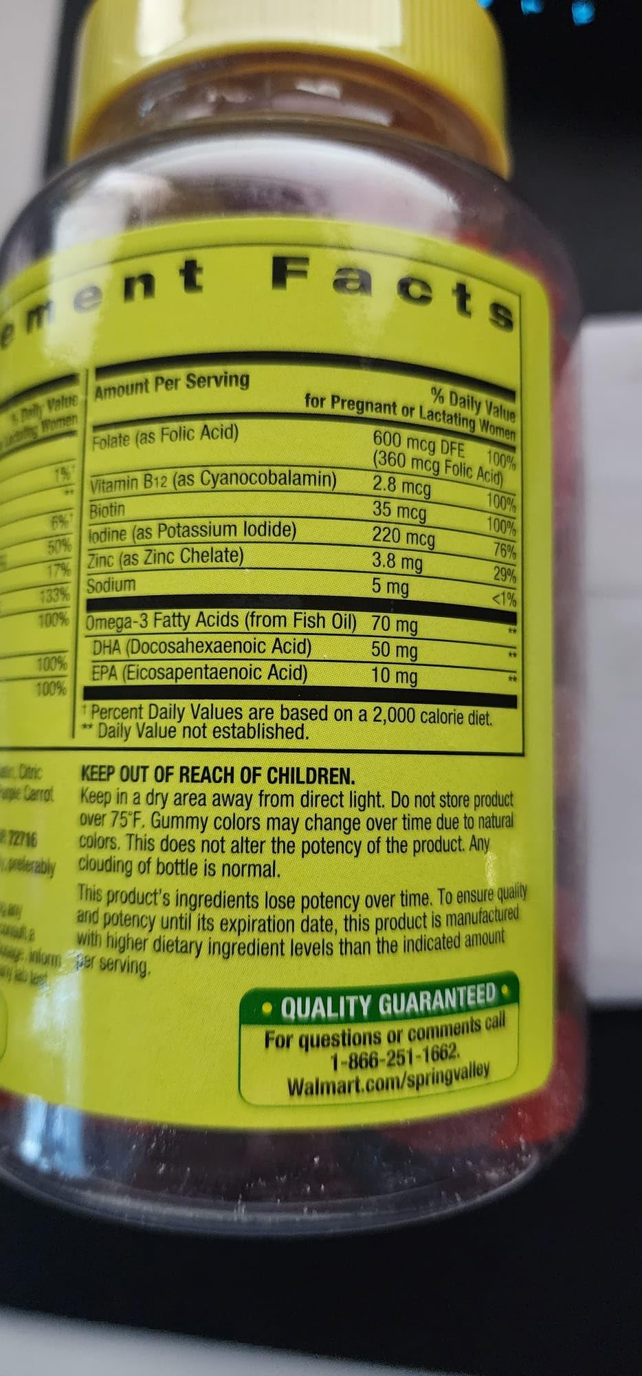 Spring Valley Adult Gummy Prenatal Multivitamin with DHA & Folic Acid, Natural Fruit Flavors
