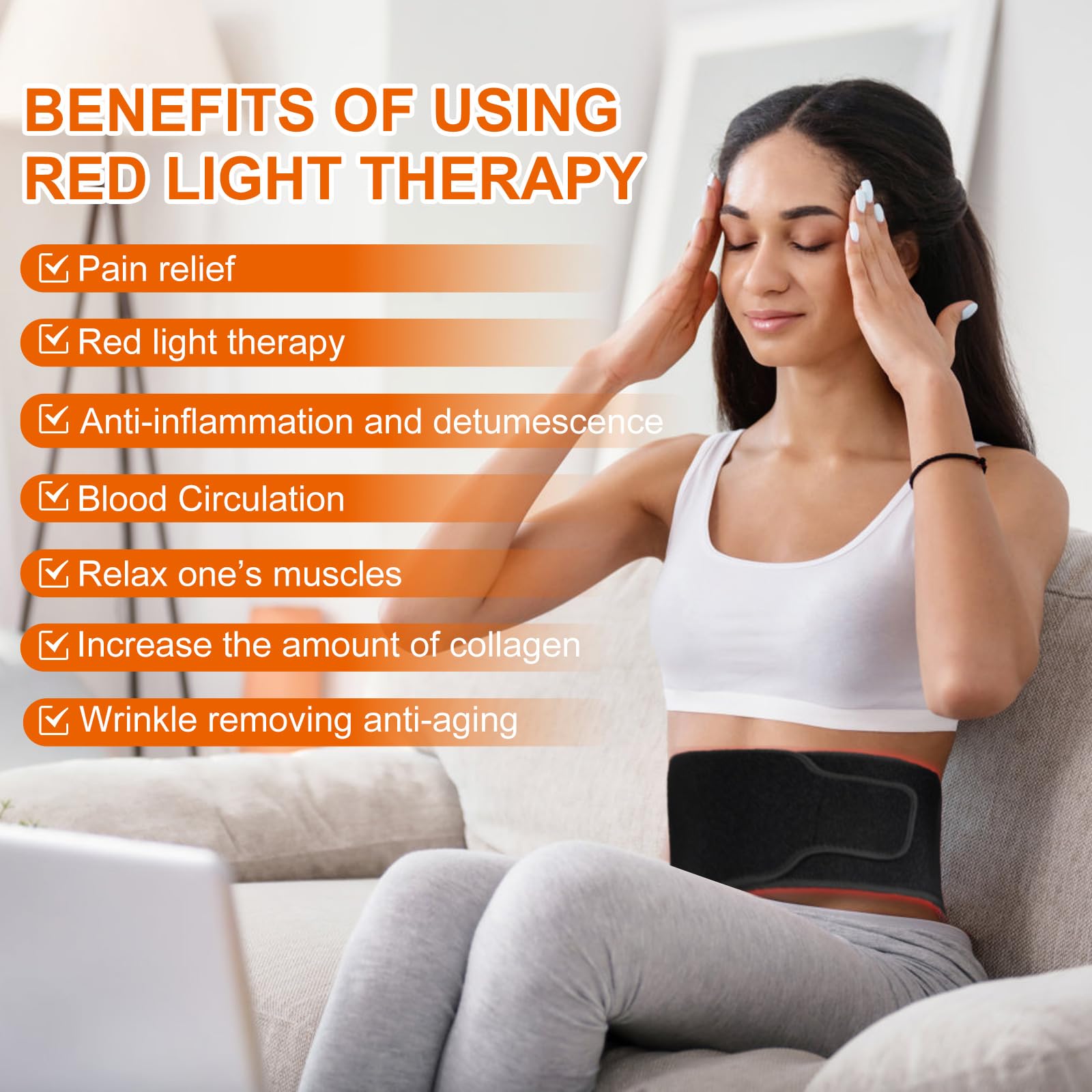 EquiZen Red Light Therapy Belt - Red Light Therapy for Body, Infrared Light Therapy Device
