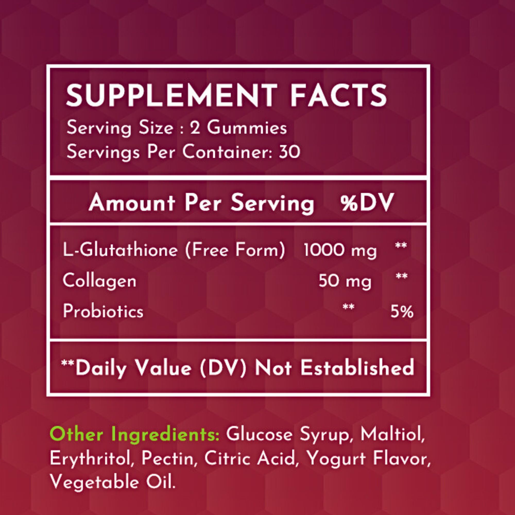 2 Pack Glutathione Gummies | with Marine Collagen | 1050mg per Serving | Antioxidant Support