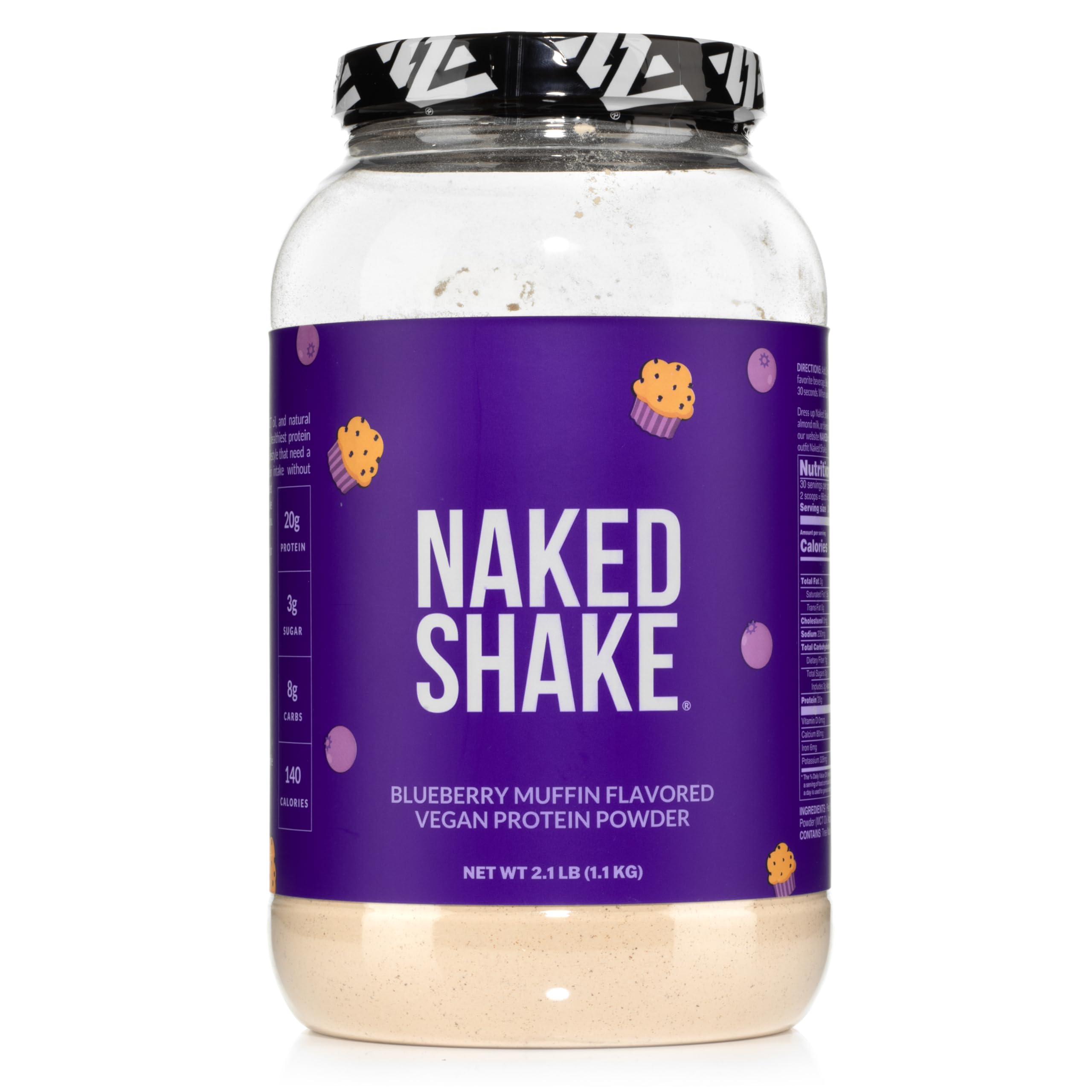 Naked Shake - Blueberry Muffin Protein Powder - Flavored Plant Based Protein 
