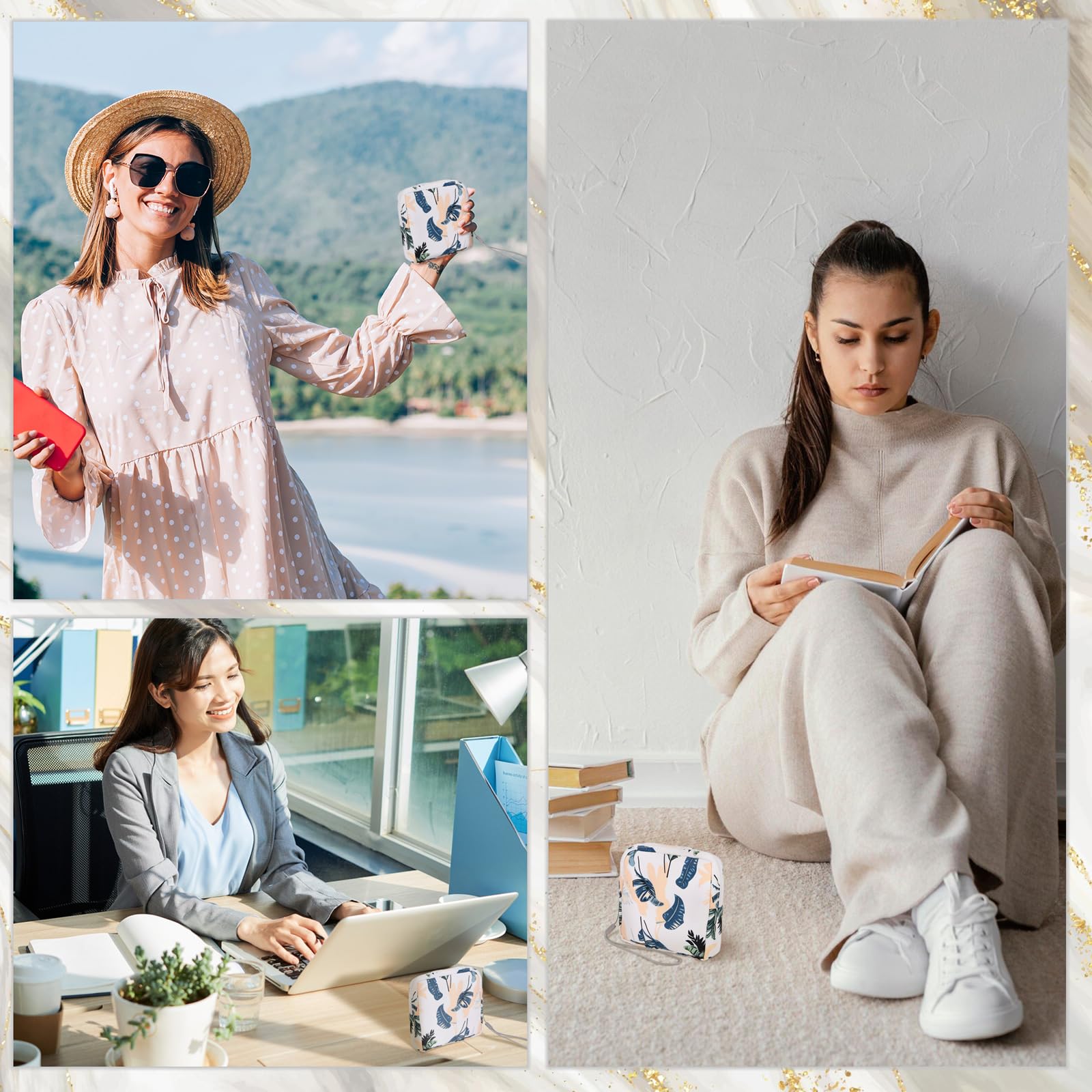 4Pcs Sanitary Napkin Storage Bag, Small Menstrual Period Bag Period Pouch Waterproof