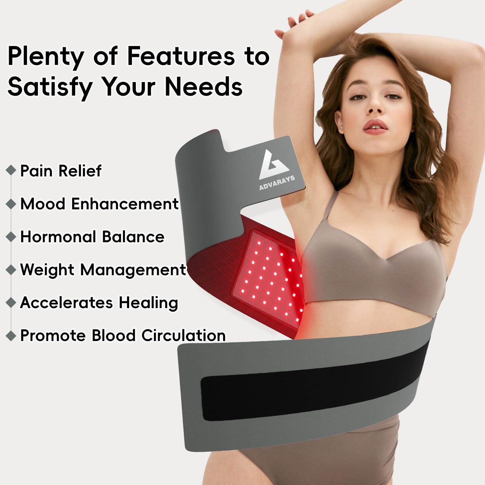 Red Light Therapy Infrared Belt: Pain Relief Body Pad 100 LEDs Red Light Therapy Belt