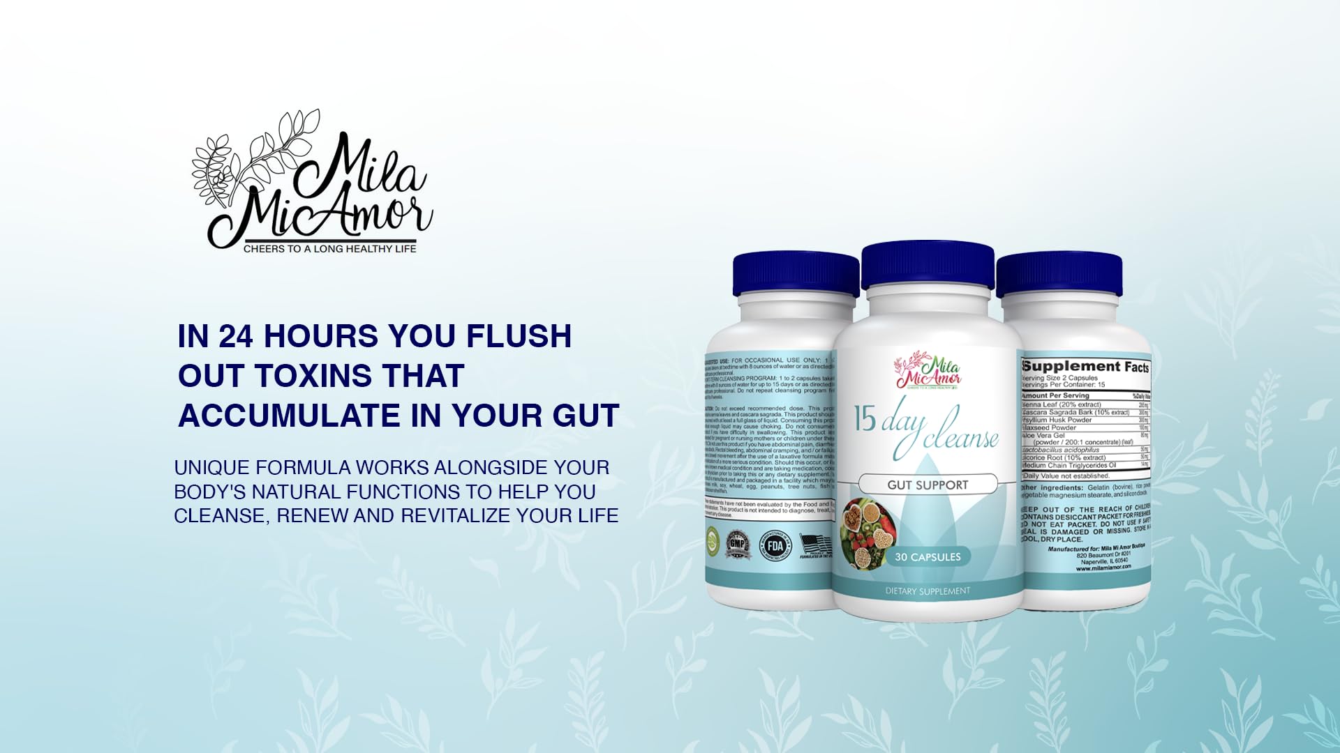 Milamiamor 15 Day Cleanse - Gut and Colon Support | Advanced Gut Cleanse Detox