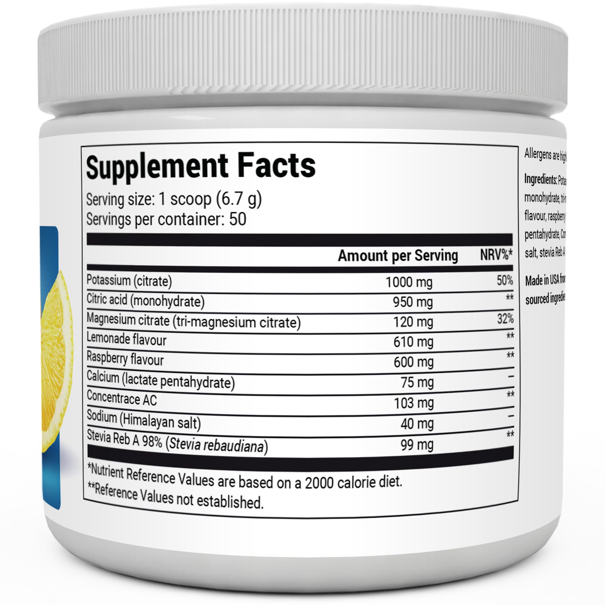 Dr. Berg Electrolyte Powder - Electrolyte Drink Supplements with 1000mg Potassium