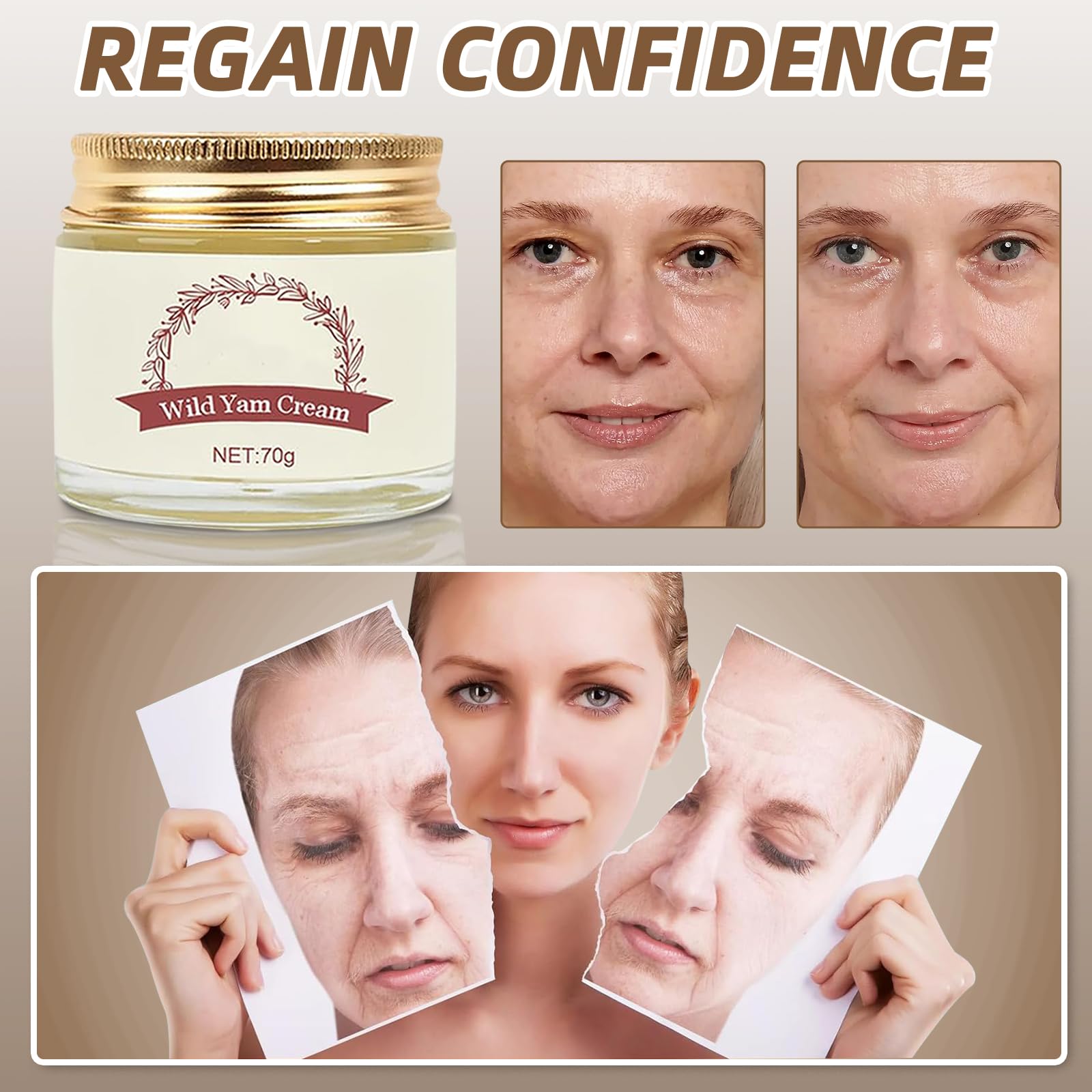 Kverg Wild Yam Cream - Wild Yam Cream Organic for Women, Hormone Balance, Yam Cream