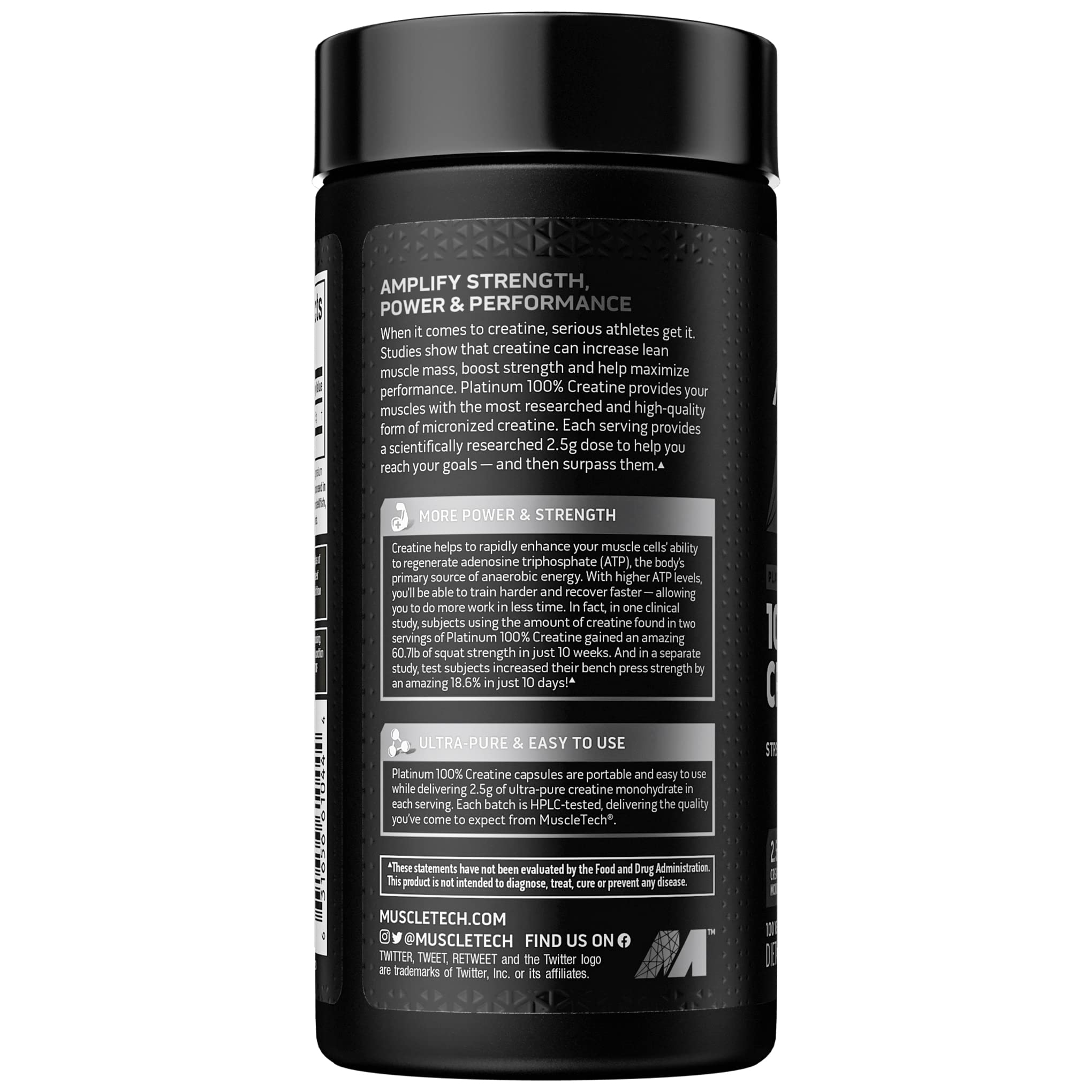 MuscleTech Platinum 100% Creatine Pills | Creatine Monohydrate Pill| | Muscle Recovery