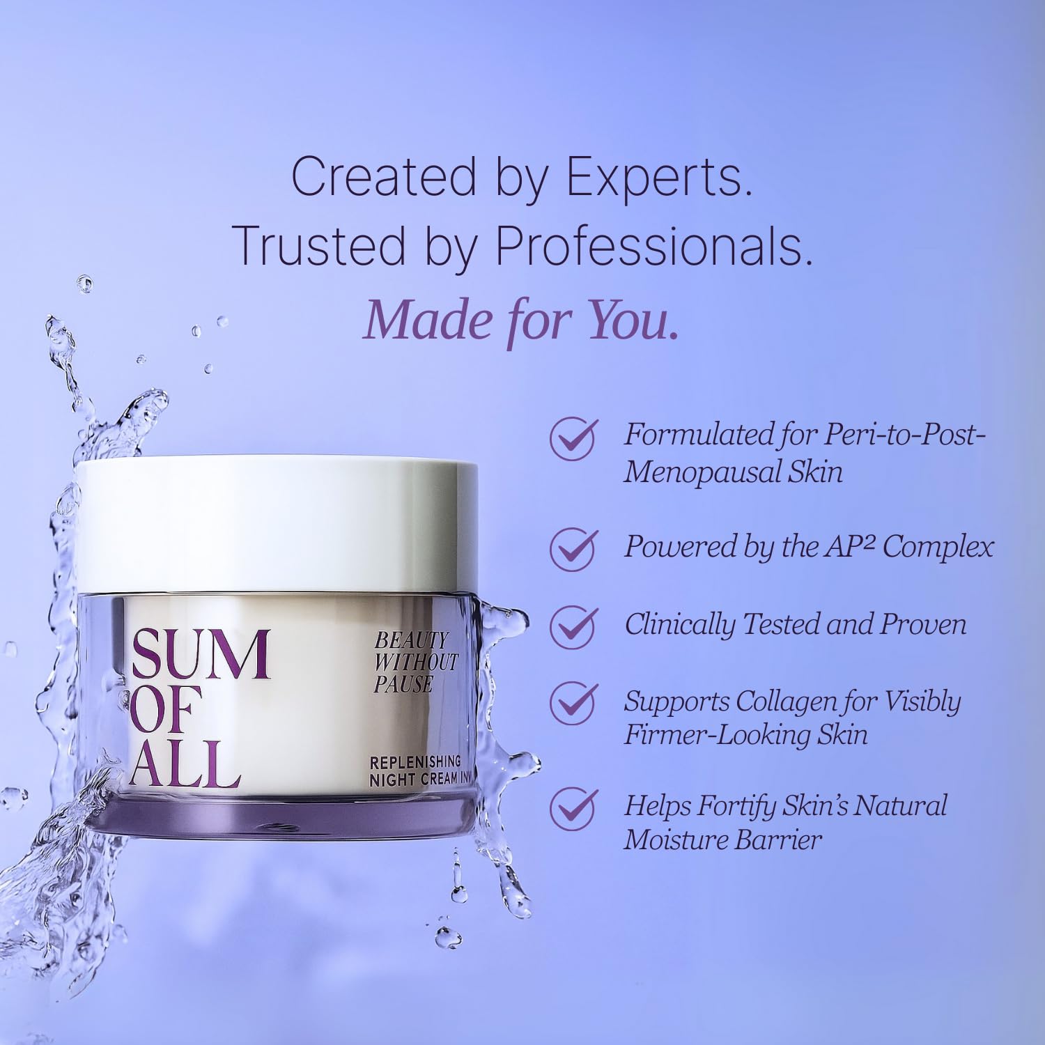 Sum Of All Replenishing Night Cream – Hydrating & Firming Moisturizer with Peptides and Retinol, 1.7 fl oz