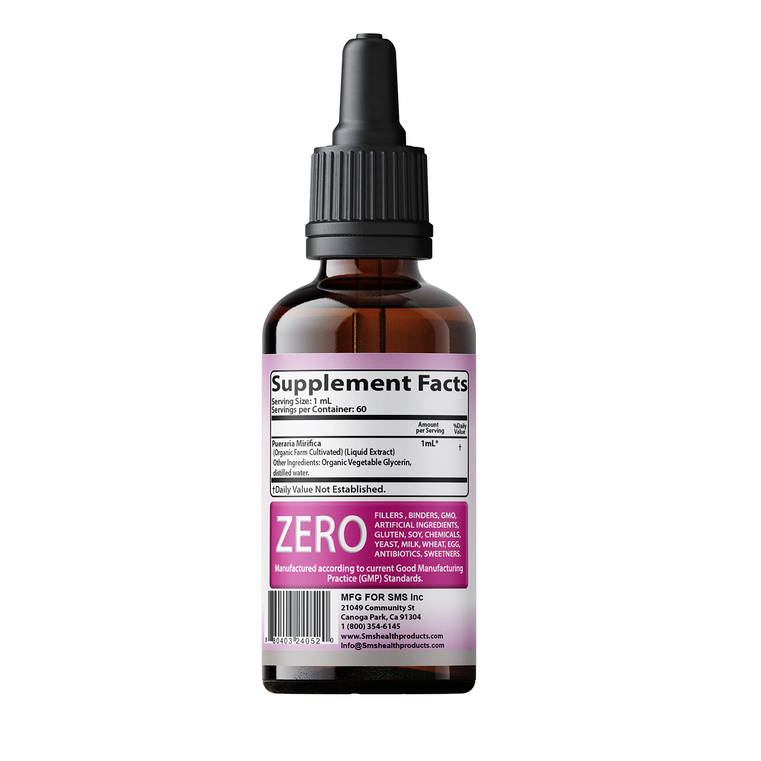 SMSHEALTHPRODUCTS.com Pueraria Mirifica Drops | Premium Grade | Herbal Liquid Extract | Non-GMO