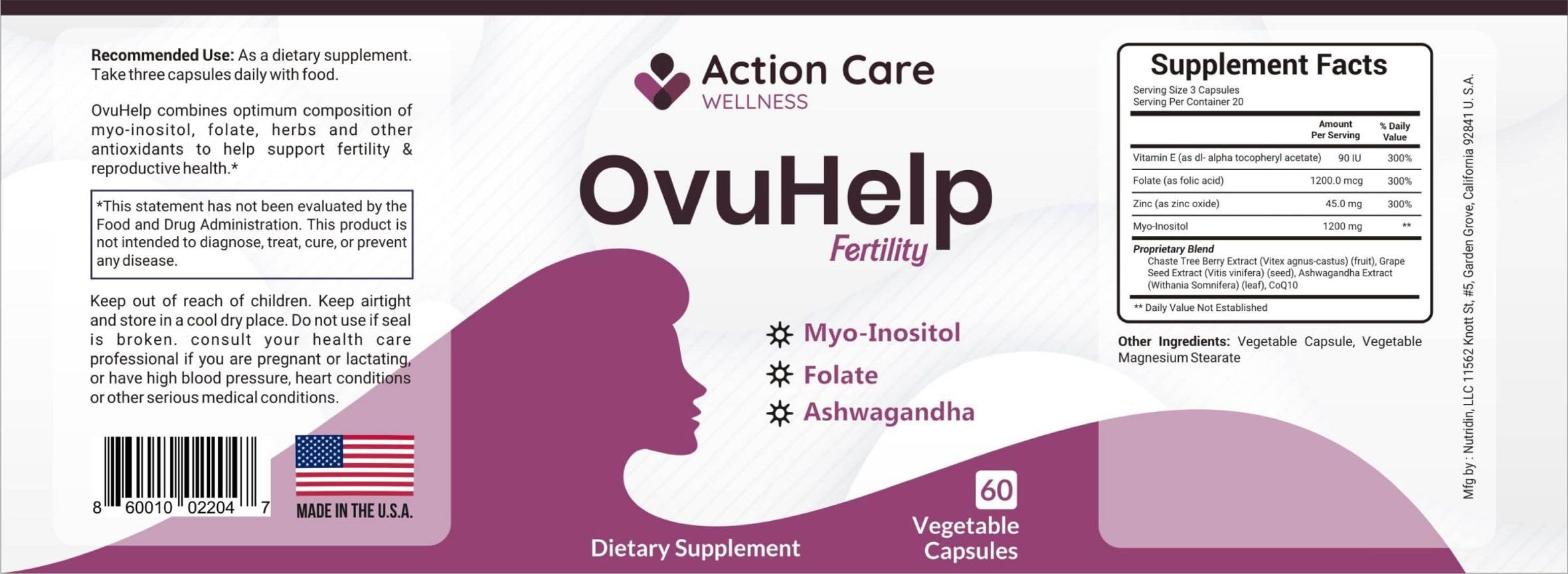 OvuHelp Fertility For Women combines optimum composition of world-renowned herbs, nutrients