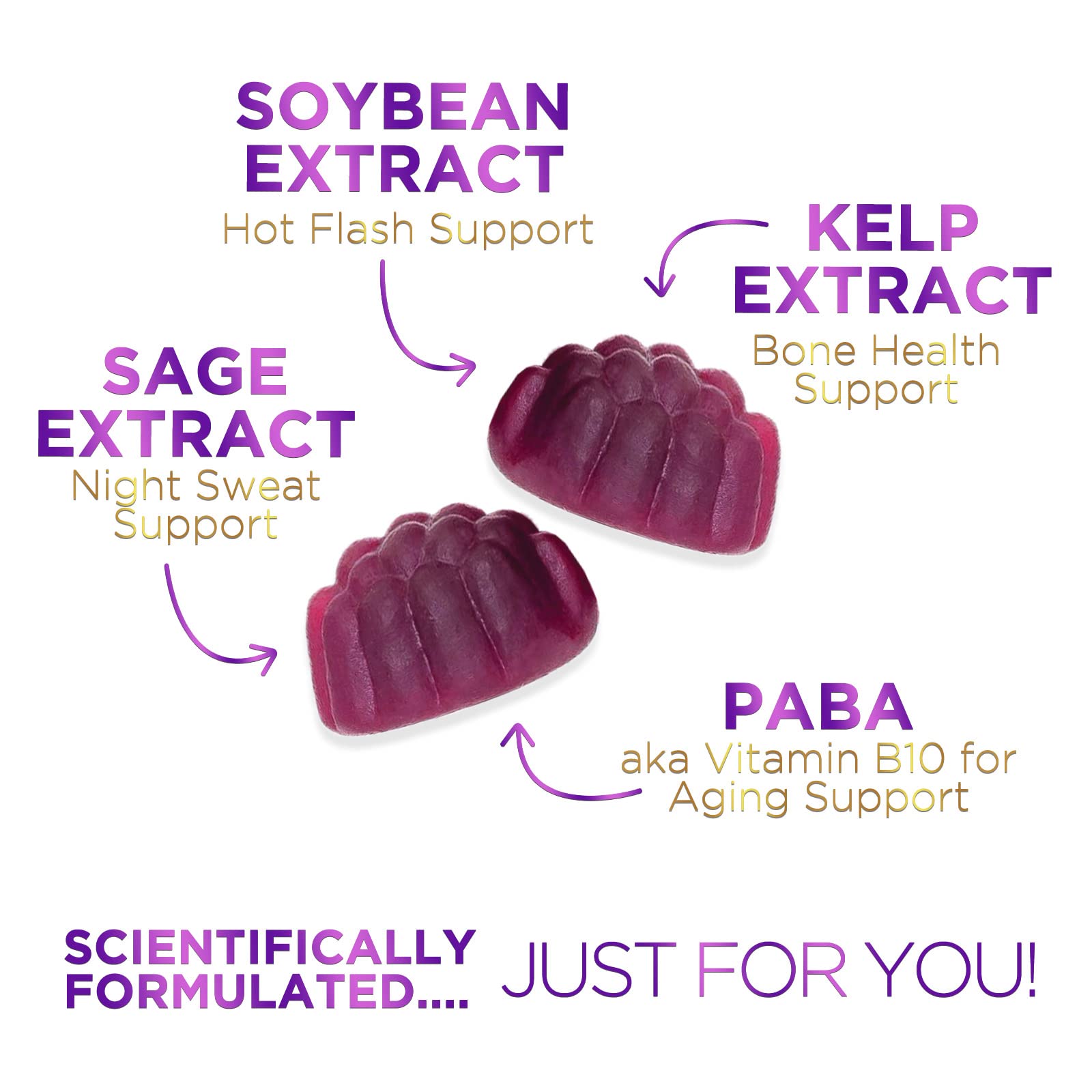 Menopause Support Supplement for Women - Multi Benefit Menopause Relief Vitamin Gummy