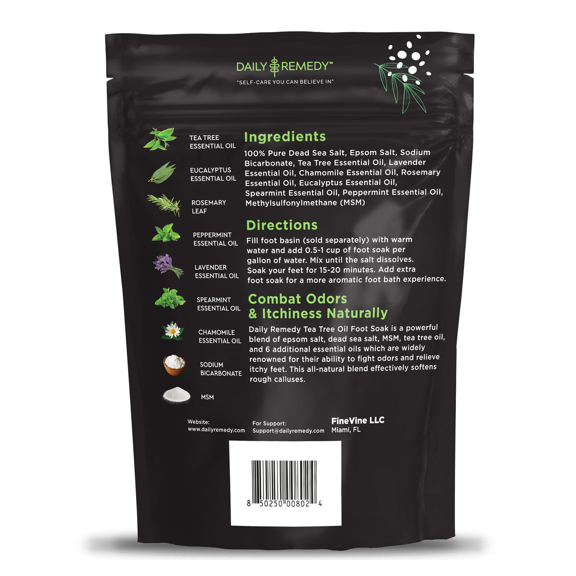 Tea Tree Oil Foot Soak with Epsom Salt - Made in USA - for Toenail Athletes Foot