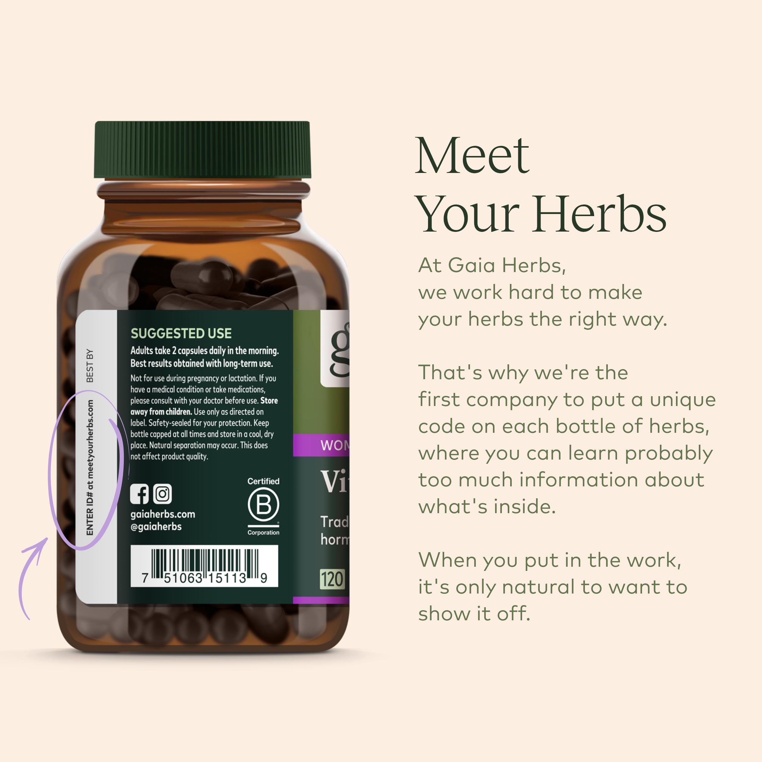 Gaia Herbs, Vitex Berry Vegan Liquid Phyto Capsules - PMS Support Supplement, Chaste Tree berry