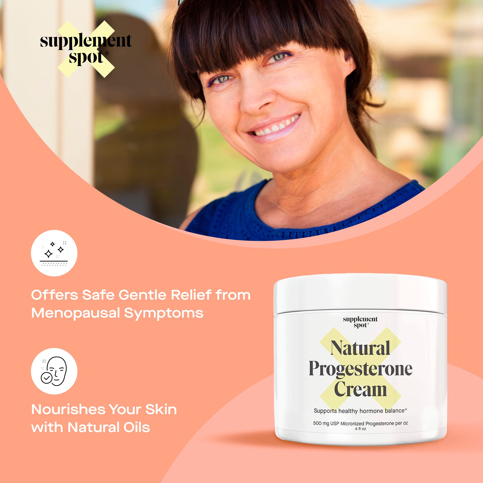 Supplement Spot Natural Progesterone Cream for Women – Micronized Bioidentical Progesterone Cream