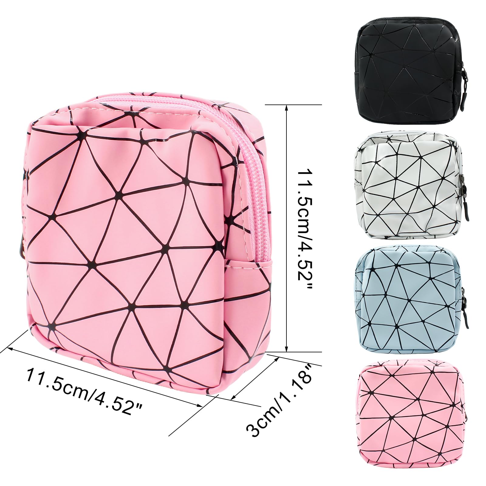 Uenhoy 4 Pcs Sanitary Napkin Storage Bags with Zipper, Portable Waterproof Menstrual Cup
