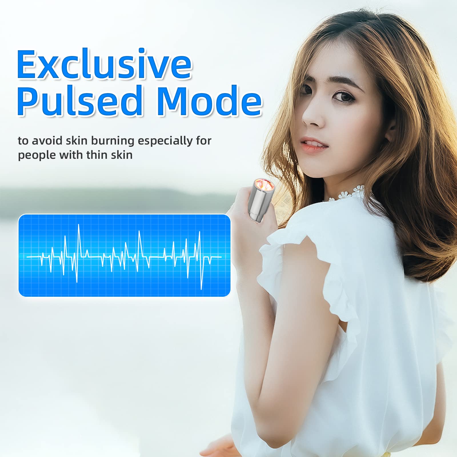 TherapSky Red Light Therapy Device w/Built-in Battery, Infrared Red Light Therapy Wand