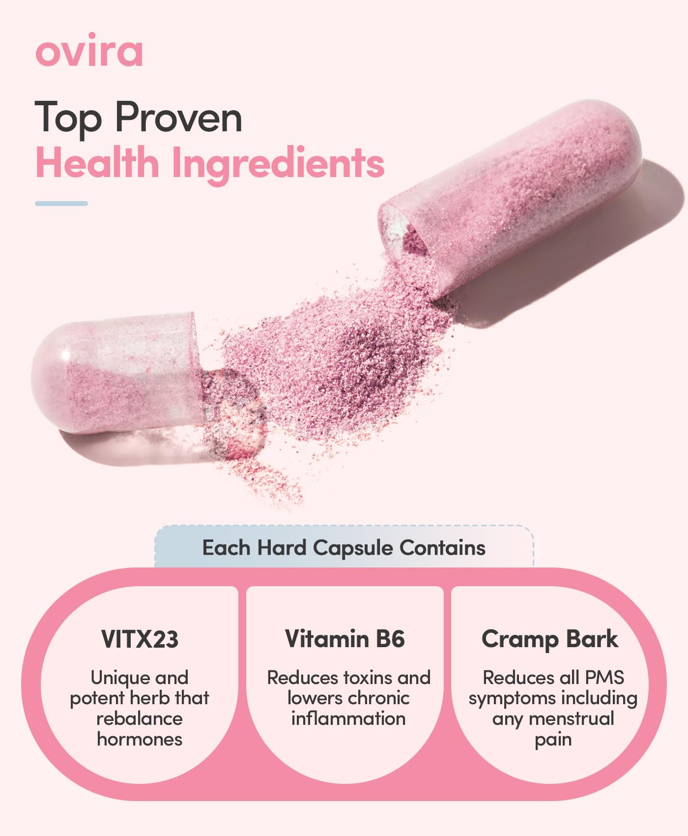 Ovira PMS Supplement for Women | Vitex Berry Extract for Period Cramps, Mood Support and Breast Tenderness