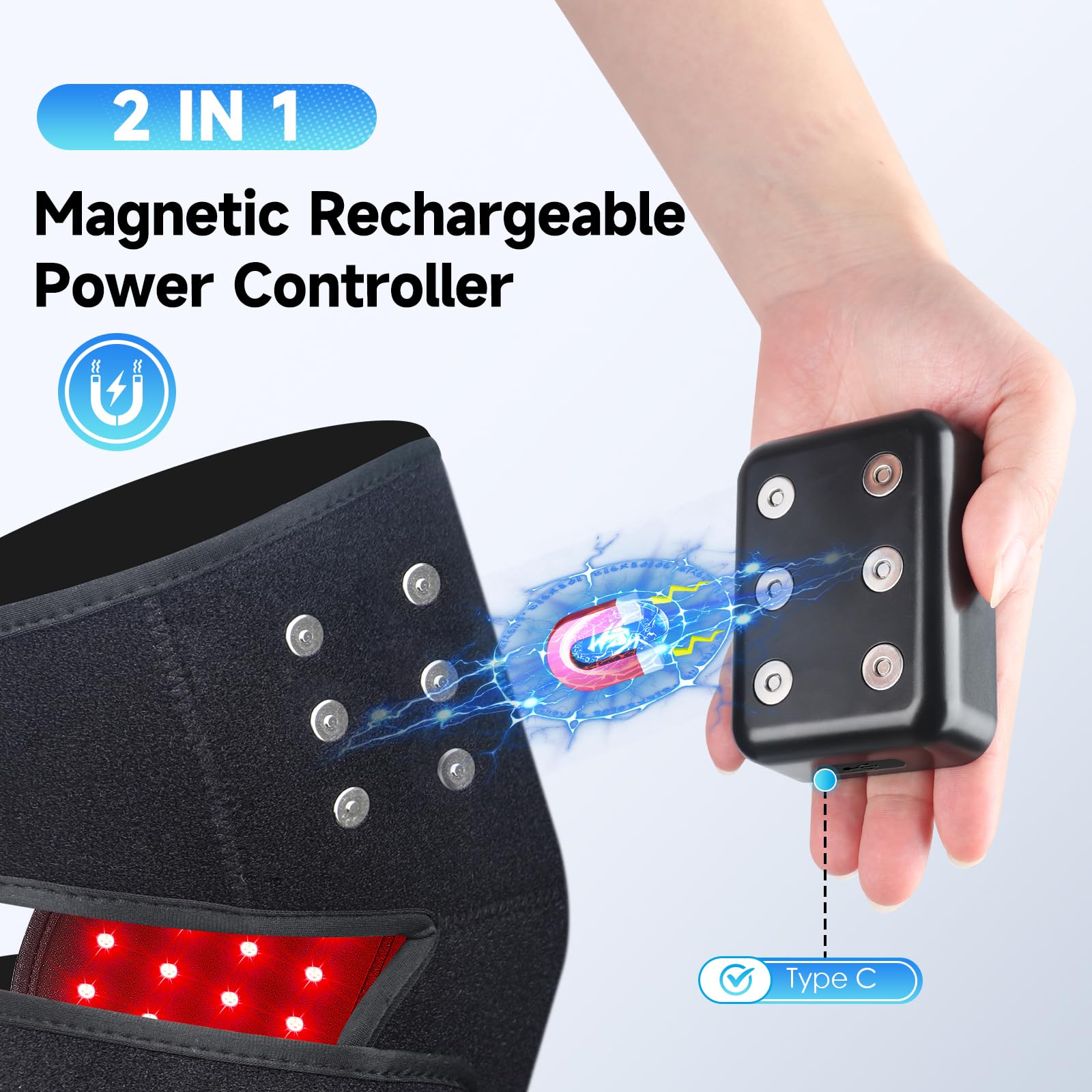 Red Light Therapy Knee Brace: Pain Relief Infrared Heating Pad 72 LED Heat Lamp Pain Relief