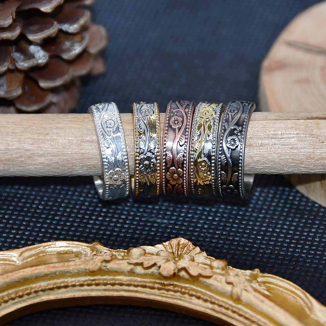 Vicmag Copper Magnetic Ring for Women Men 100% Solid Pure Copper Adjustable with Jewelry Gift Box