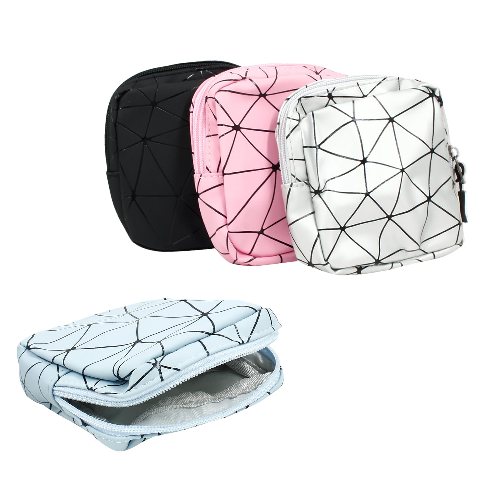 Uenhoy 4 Pcs Sanitary Napkin Storage Bags with Zipper, Portable Waterproof Menstrual Cup