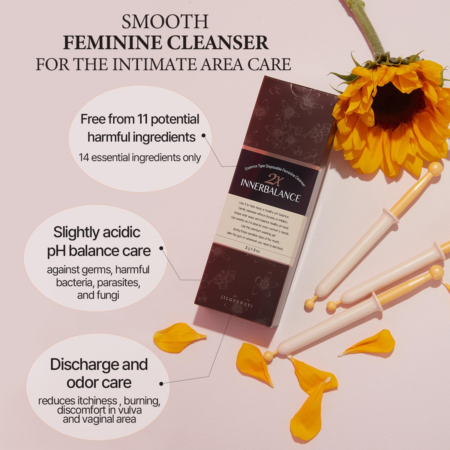 JilGyungYi 2X Inner Balance Intimate Feminine Cleansing Wash PH Balanced Odor Relief