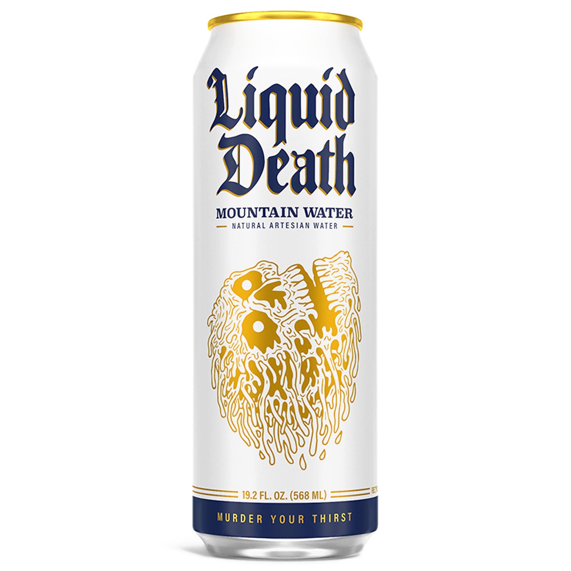 Liquid Death Still Mountain Water, 19.2 oz King Size Cans (8-Pack)