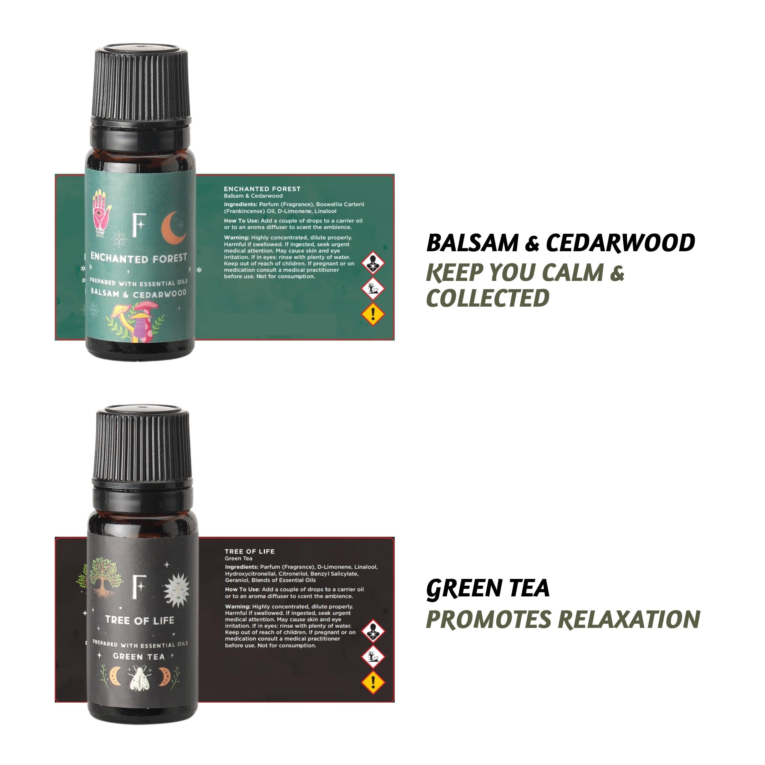 Folkulture Essential Oil Set for Diffuser, Set of 6, Aromatherapy Diffuser Oil Scents for Home