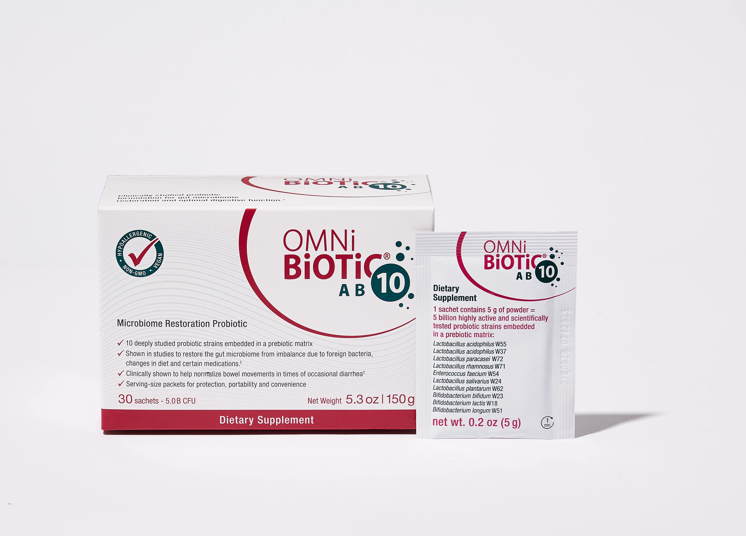 OMNi BiOTiC AB 10 - Clinically Tested Restorative Probiotic - Supports & Restores Gut Flora & Digestion