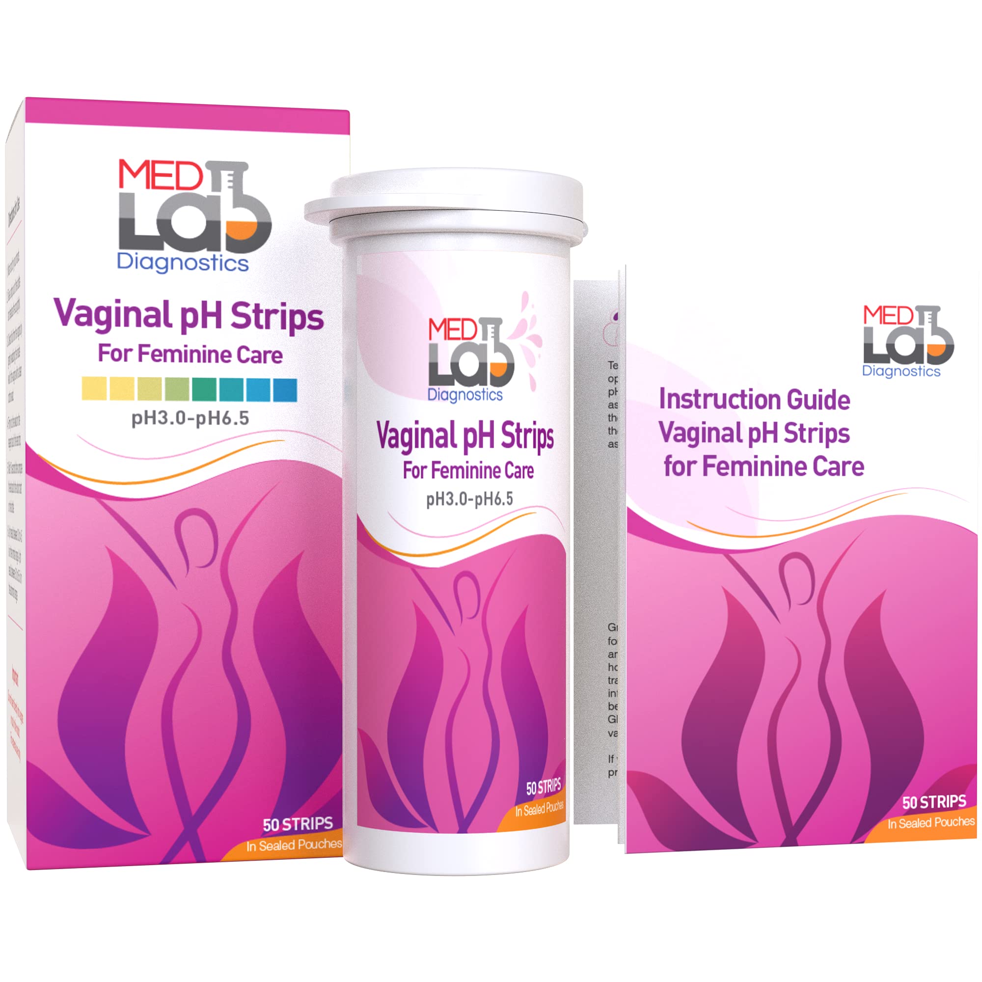 Vaginal ph Test Strips for Women(50 cnt). BV Bacterial Vaginosis and Yeast Infection Test Strips