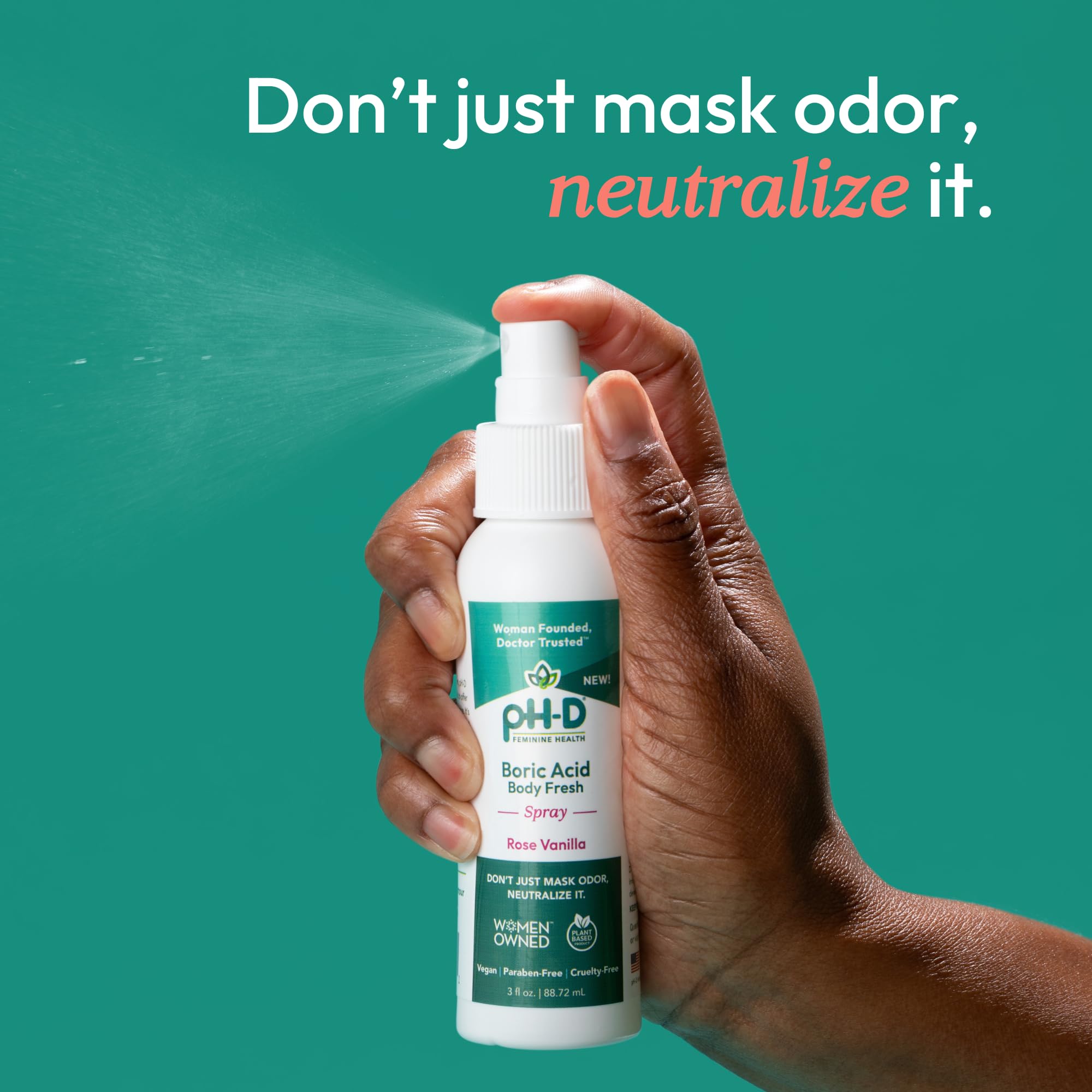 pH-D Feminine Health - Boric Acid Body Fresh Spray - Vegan, Paraben-Free, Plant Based