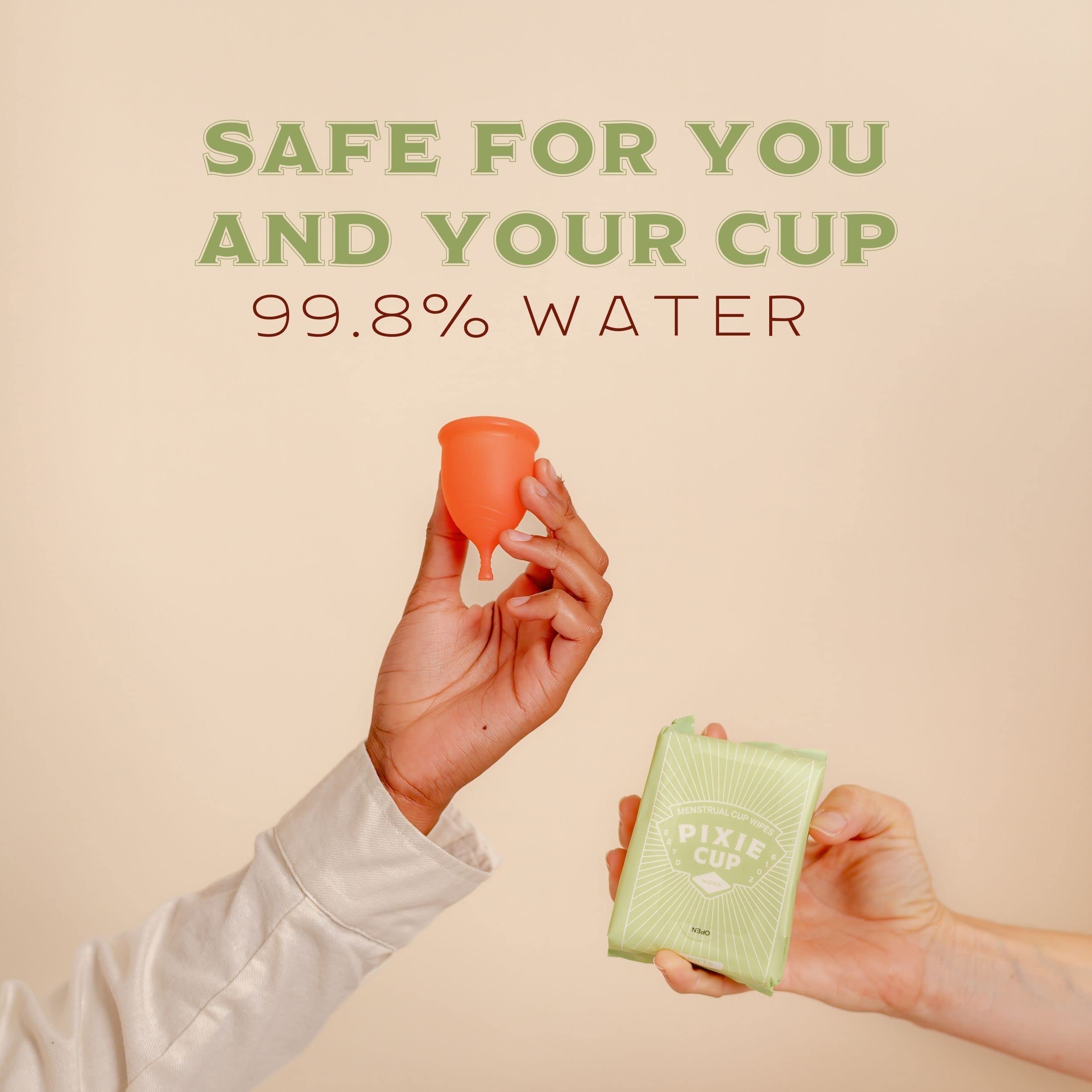 Menstrual Cup Wipes - On The Go Public Bathroom Feminine Wipes - Safe On Period Cups & Menstrual discs