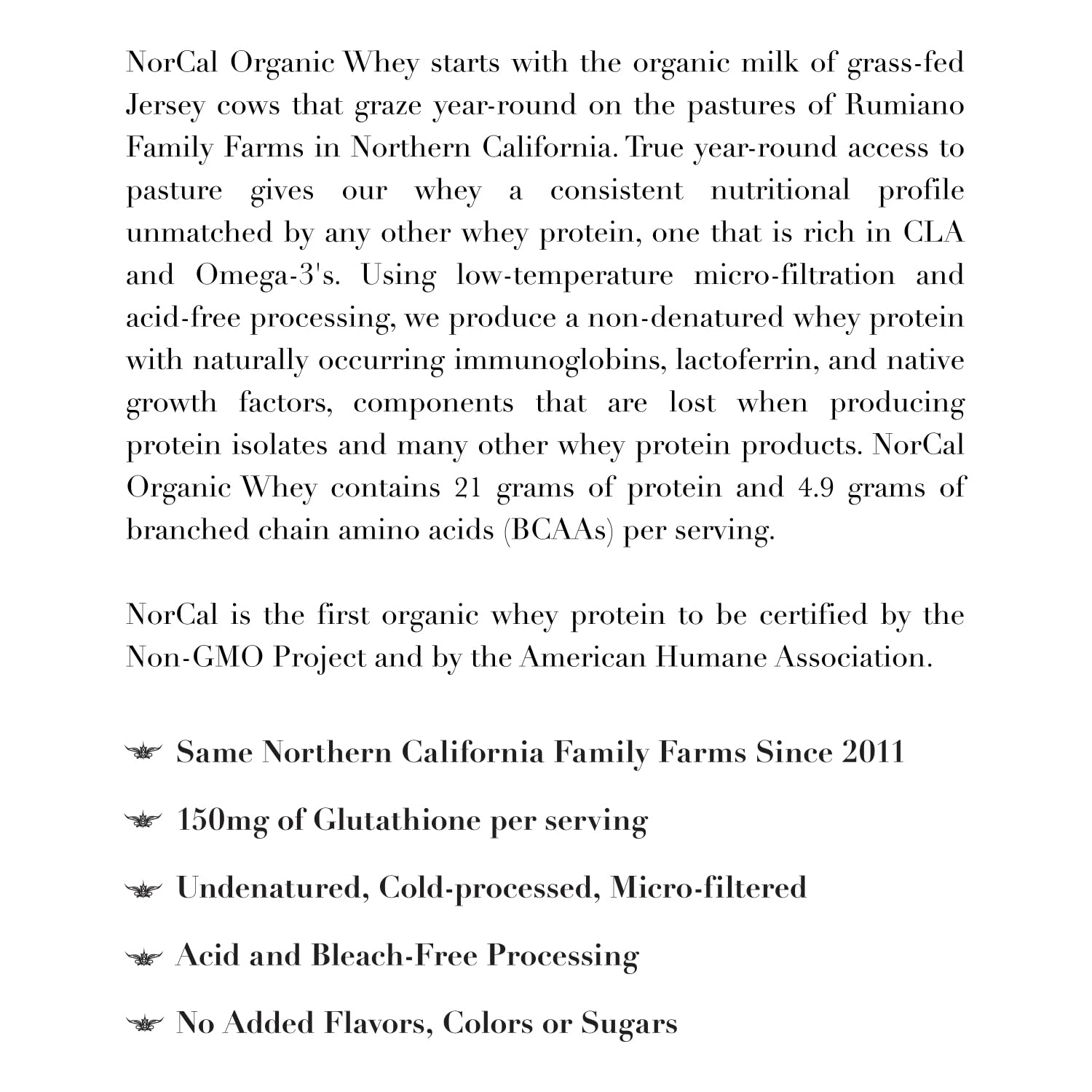 NorCal Organic Unflavored Whey Protein - 2lbs Bulk | 100% Grass-Fed, USDA Certified