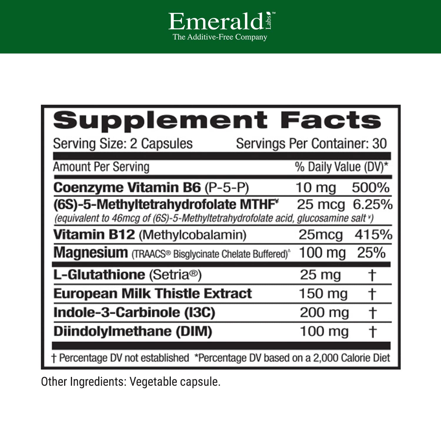 Emerald Labs Estrogen Detox - Dietary Supplement with I3C, DIM, and Setria Glutathione