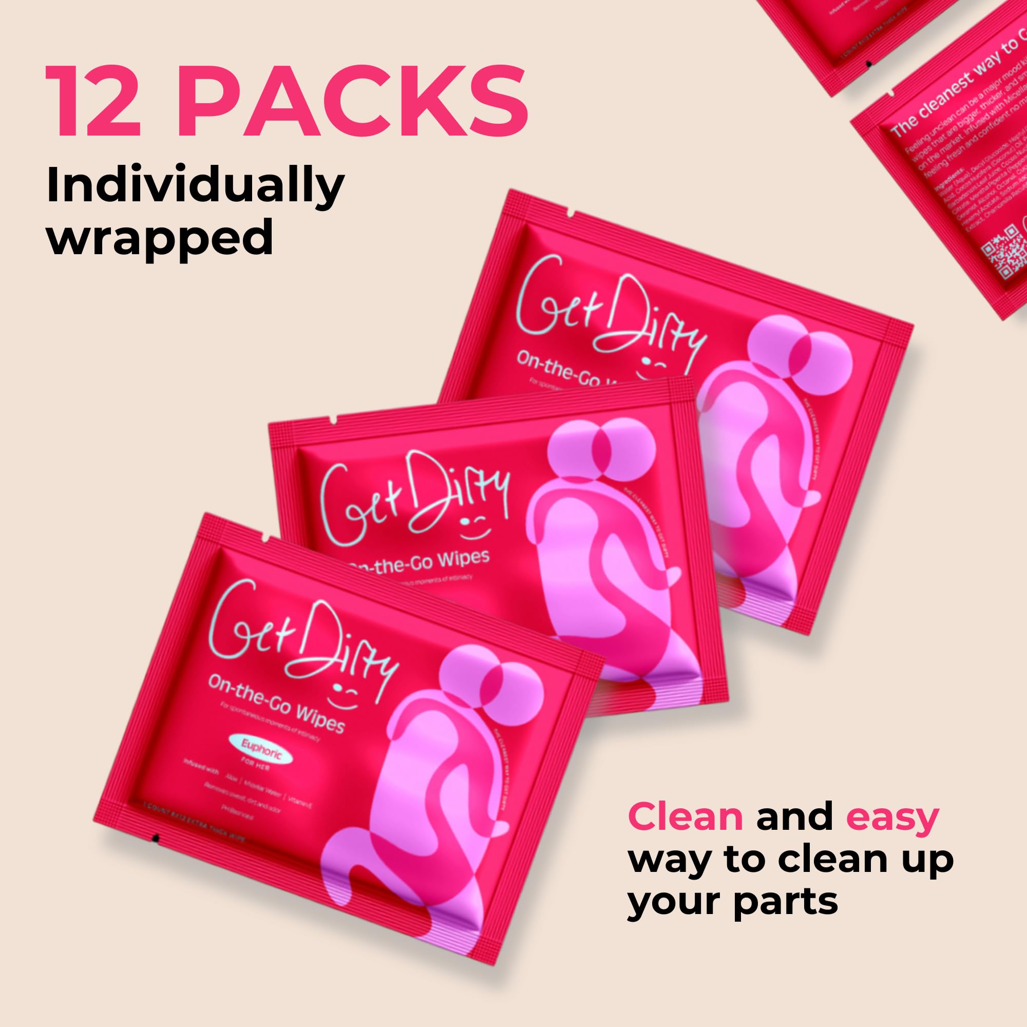 Get Dirty Wipes For Women - Easy, Discreet, Effective Intimate Wipes, Full Body Feminine Wipes