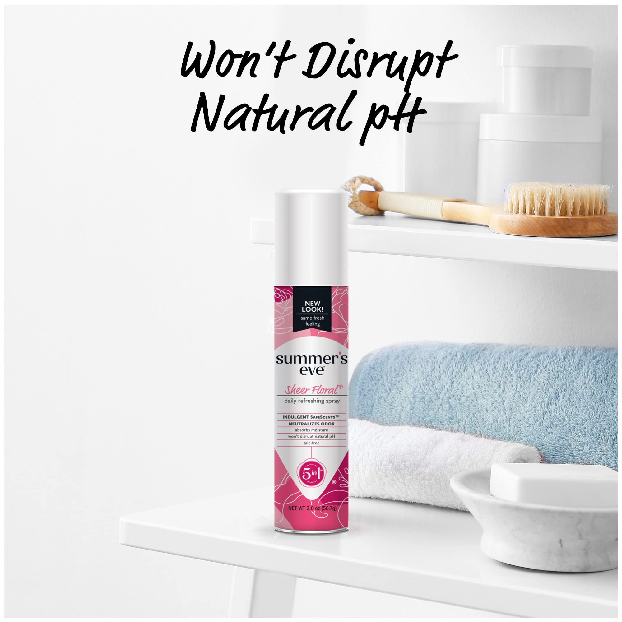 Summer's Eve Freshening Spray | Sheer Floral| 2 oz Size | Pack of 6 | pH Balanced, Dermatologist