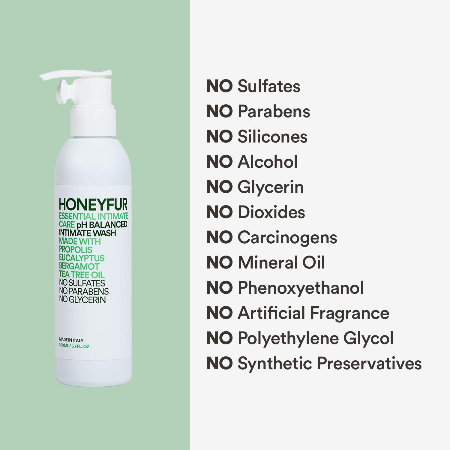 HONEYFUR pH Balanced Natural Feminine Wash For Sensitive Skin – Sulfates & Paraben Free