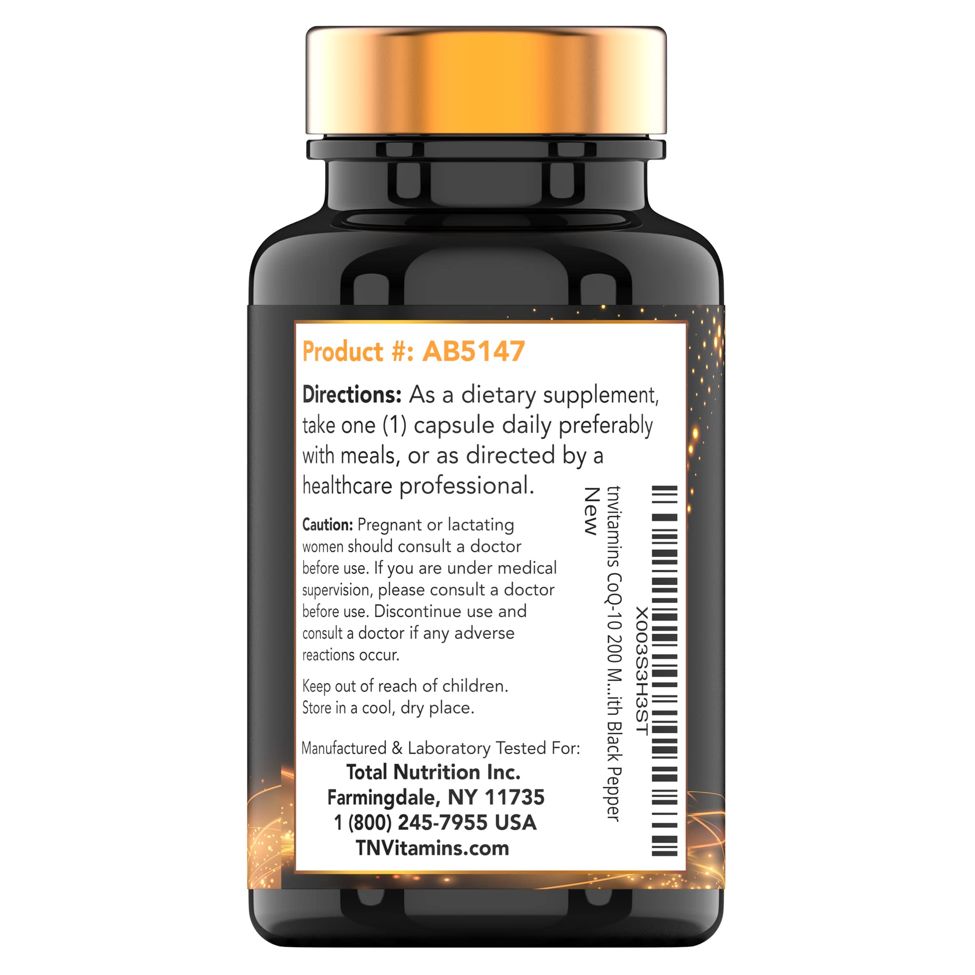 tnvitamins Ultra Potent CoQ-10 200 MG - 150 Capsules with Black Pepper Extract