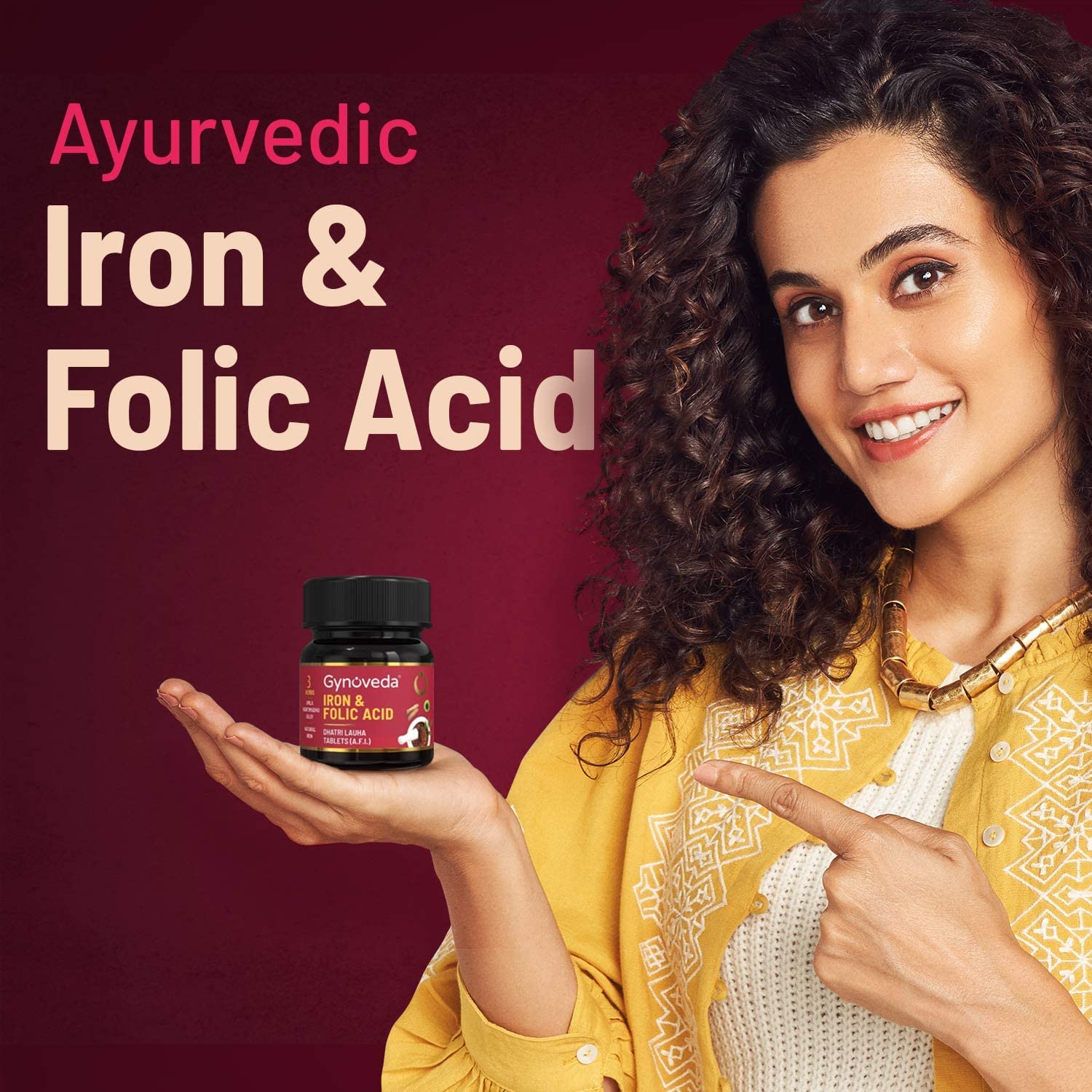 Uxa Gynoveda Iron Folic Acid Supplement | Ayurvedic Blood Builder for Hemoglobin Lost in Periods